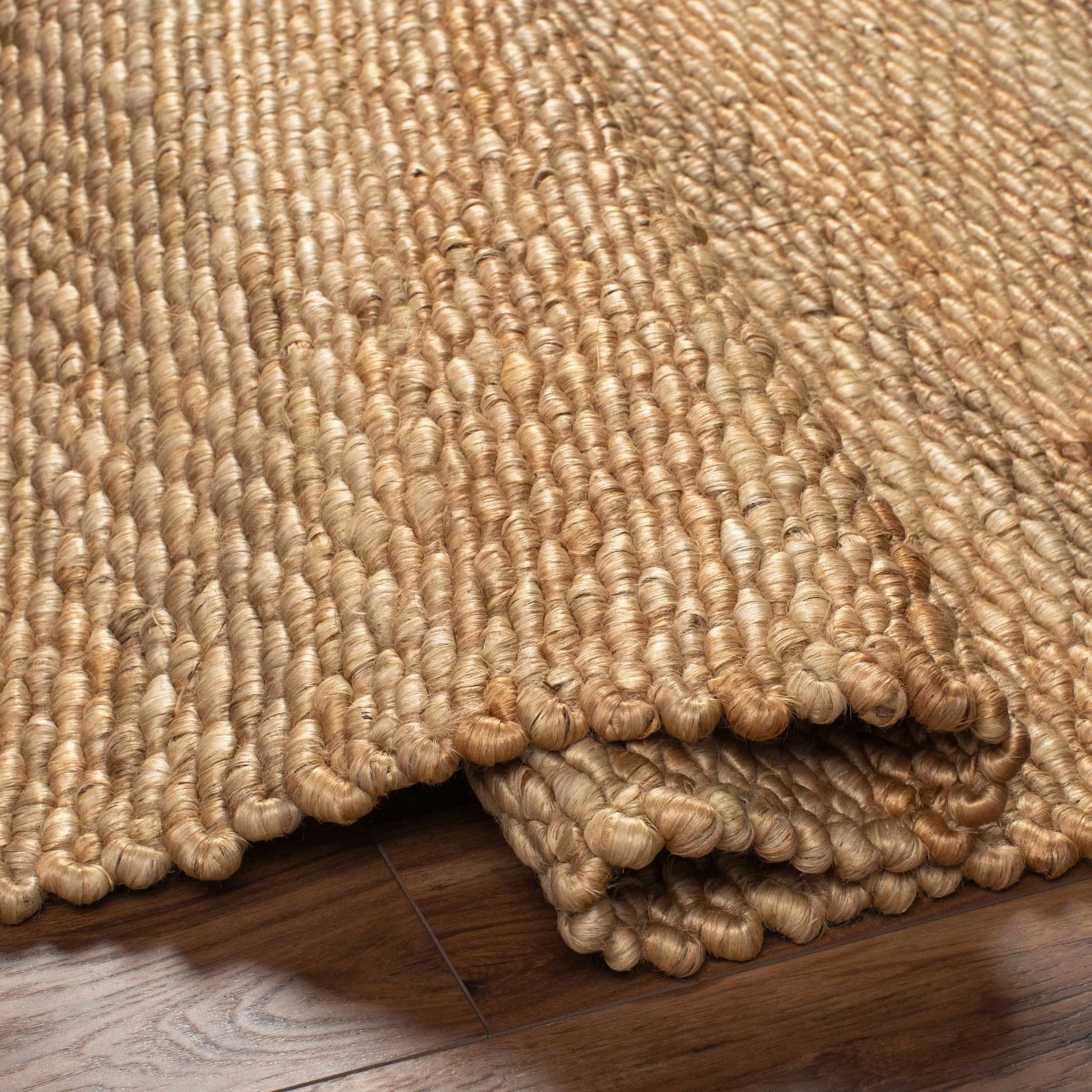 Modern Style Tan And Brown Hand Woven Jute Rug - Image 5