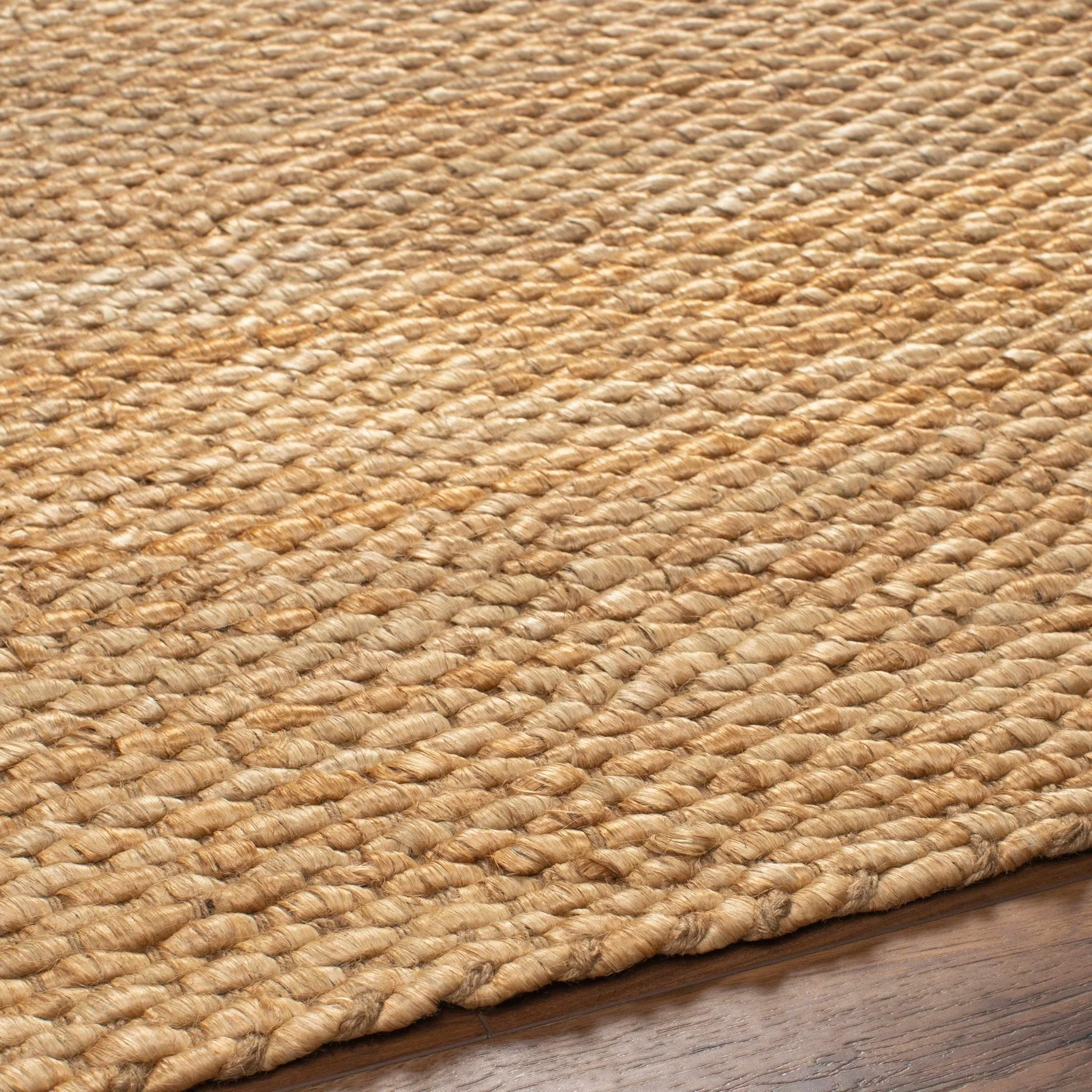 Modern Style Tan And Brown Hand Woven Jute Rug - Image 6