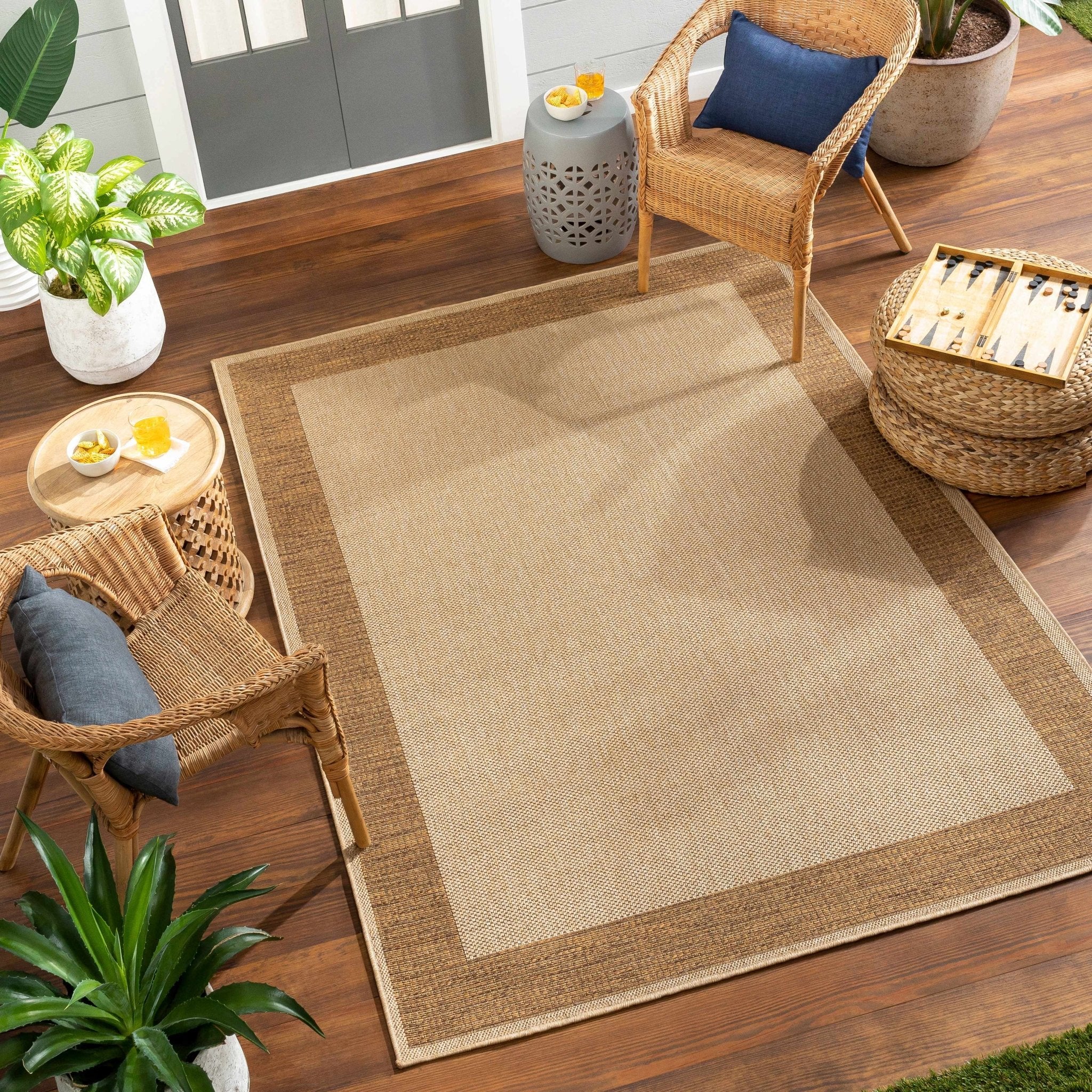 Modern Style Tan And Brown Machine Woven Jute Rug - Image 3