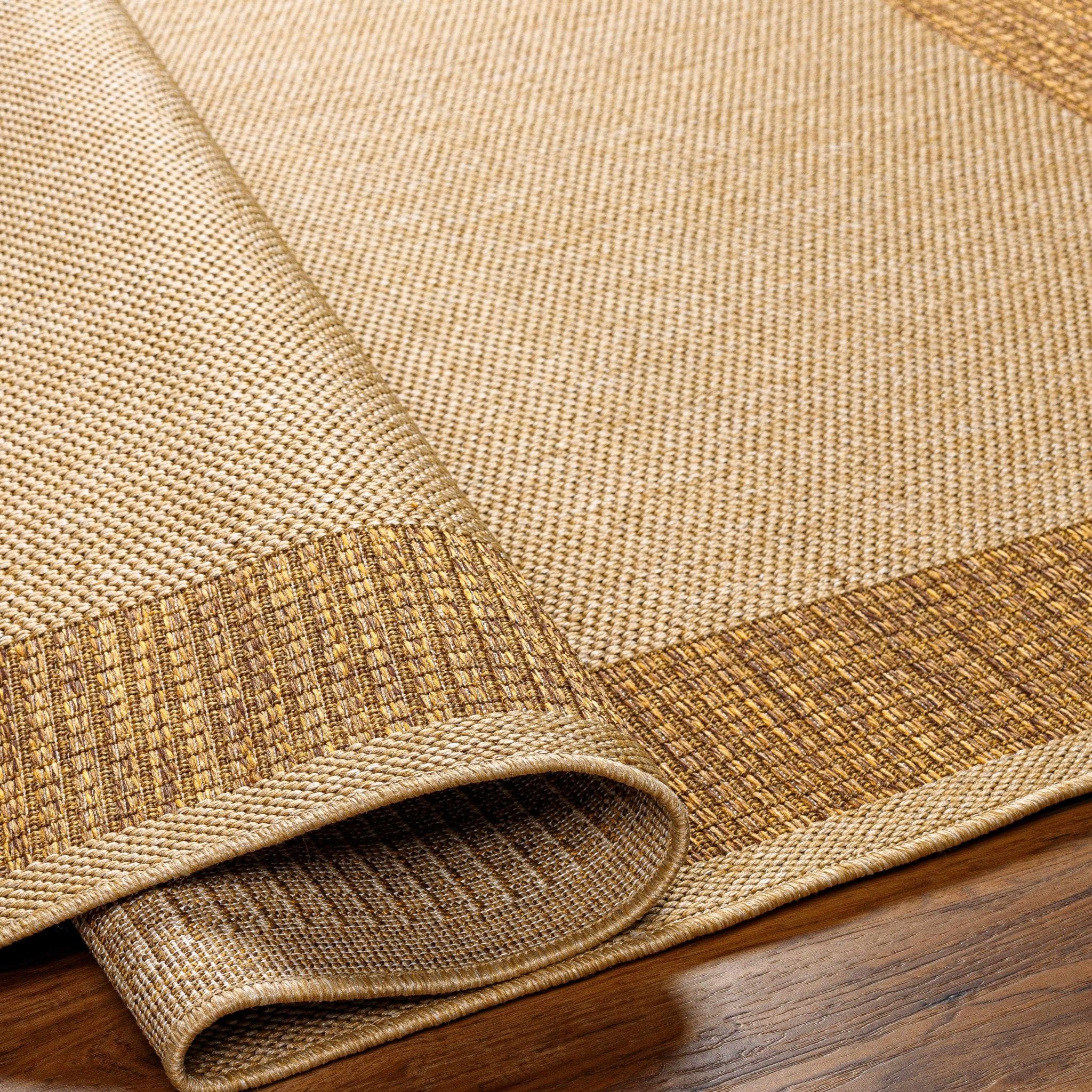 Modern Style Tan And Brown Machine Woven Jute Rug - Image 6