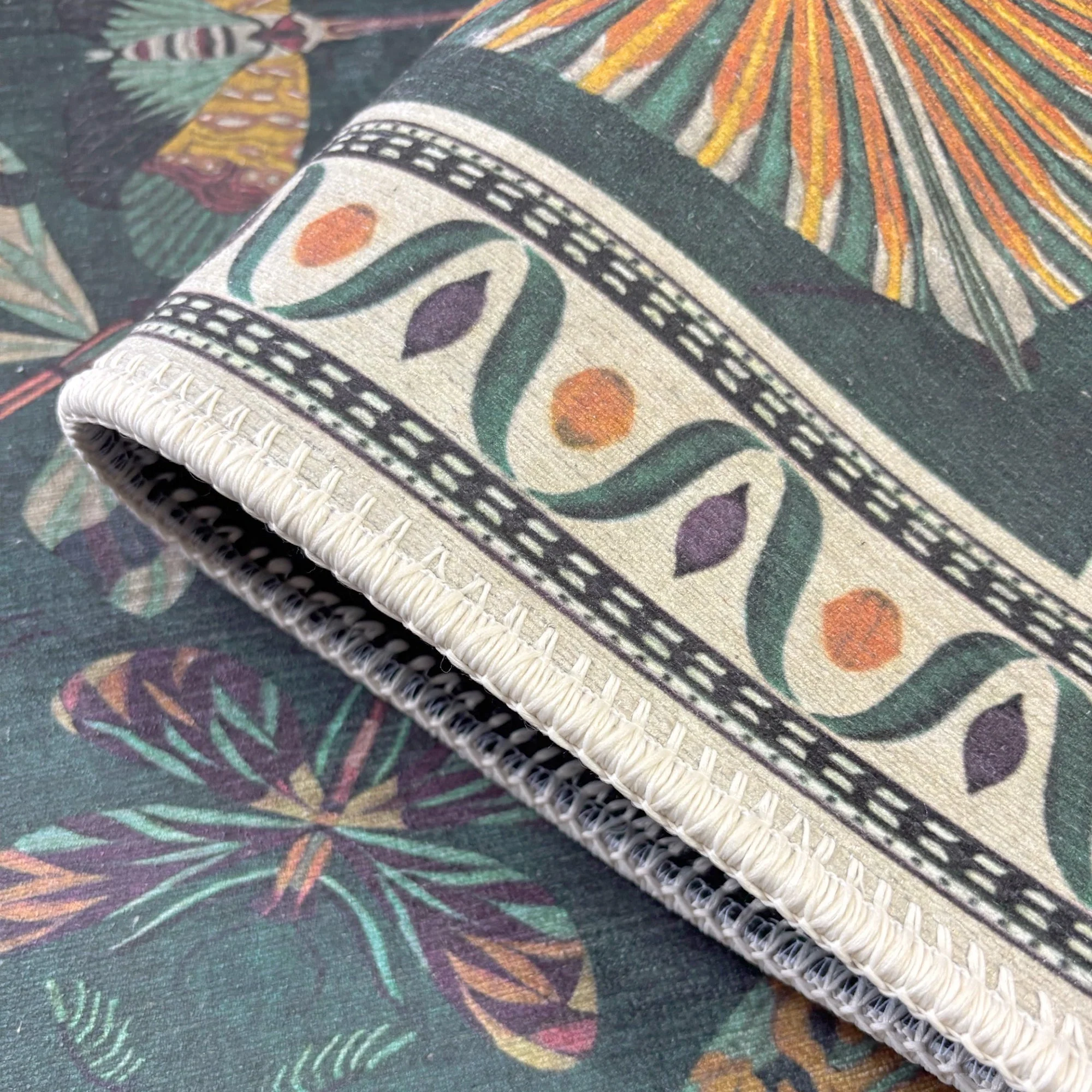 Modern Style Teal Machine Washable Cotton Area Rug - Image 6