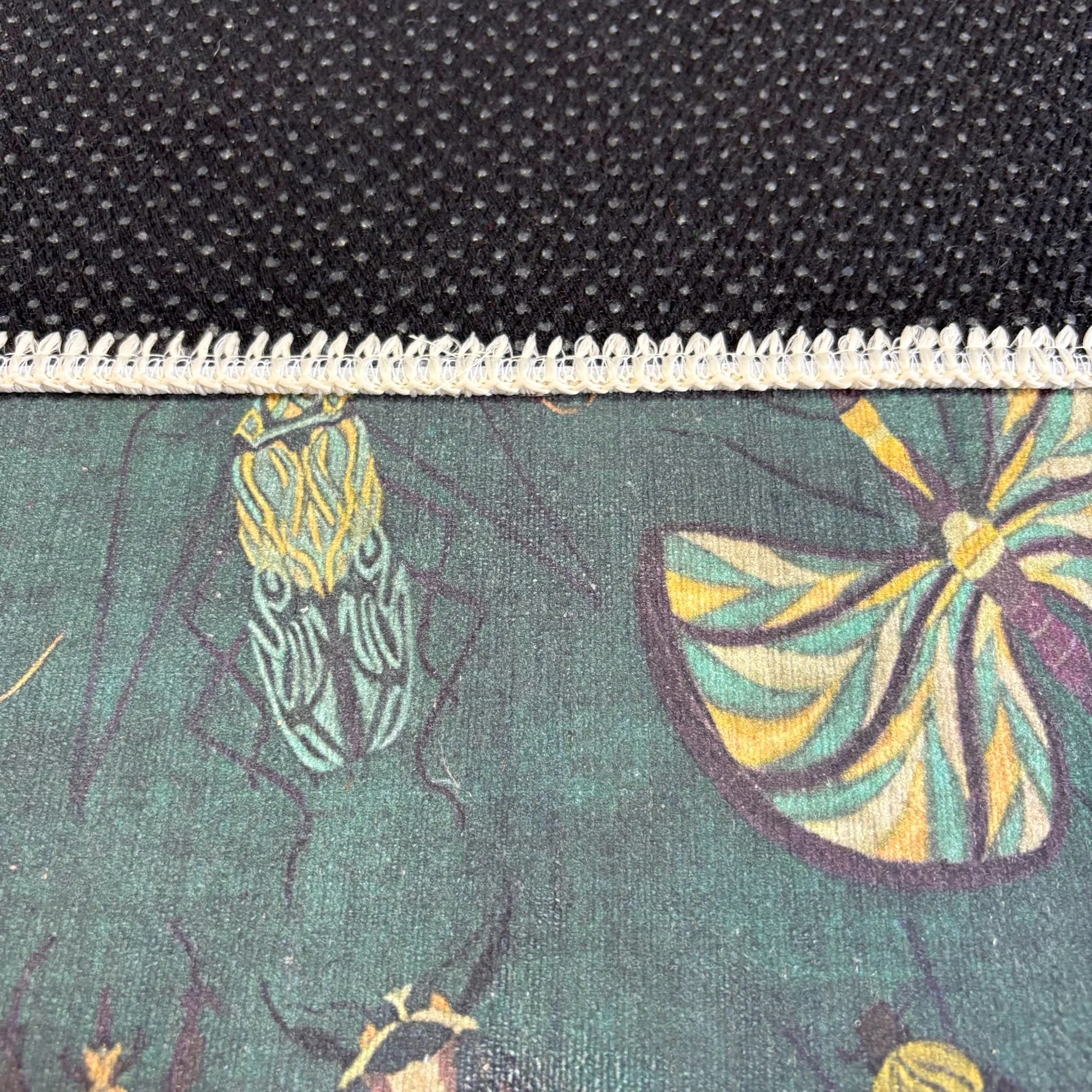 Modern Style Teal Machine Washable Cotton Area Rug - Image 8
