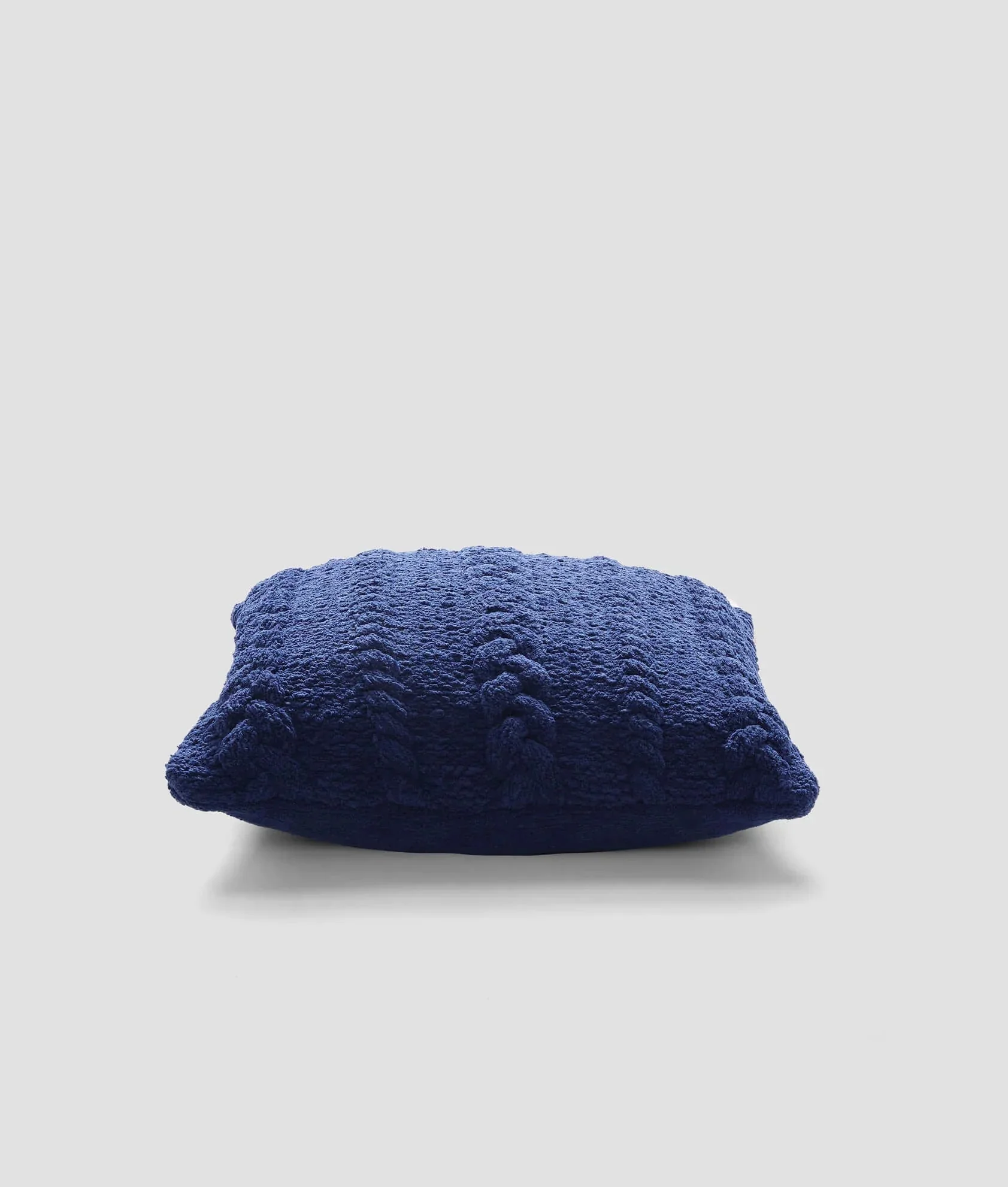 Modern Textured Knit Solid Black Braided Throw Pillow - Image 14