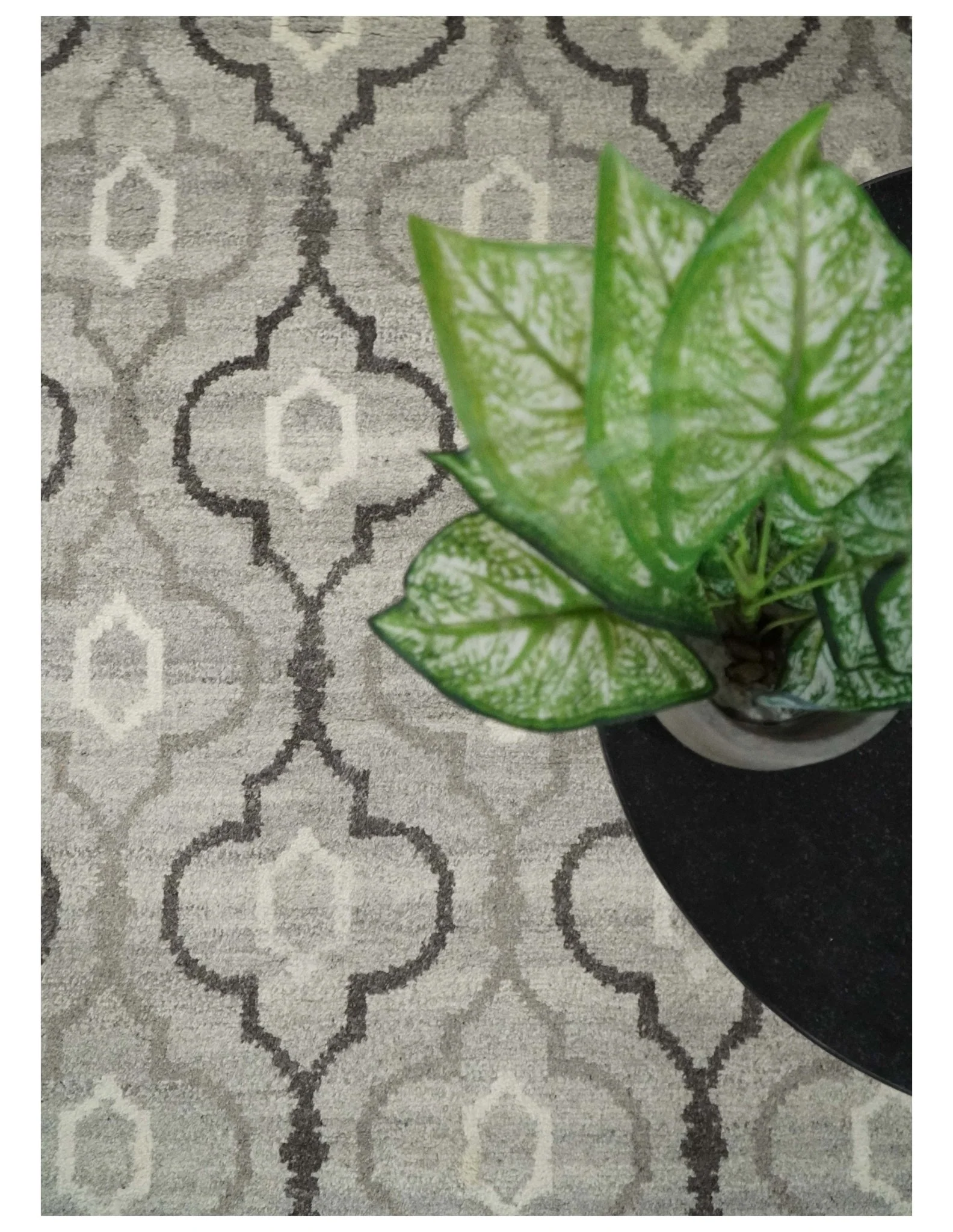 Modern Trellis Channel 6x8 Silver and Brown Natural Wool Hand Woven Rug | HL4 - Image 7