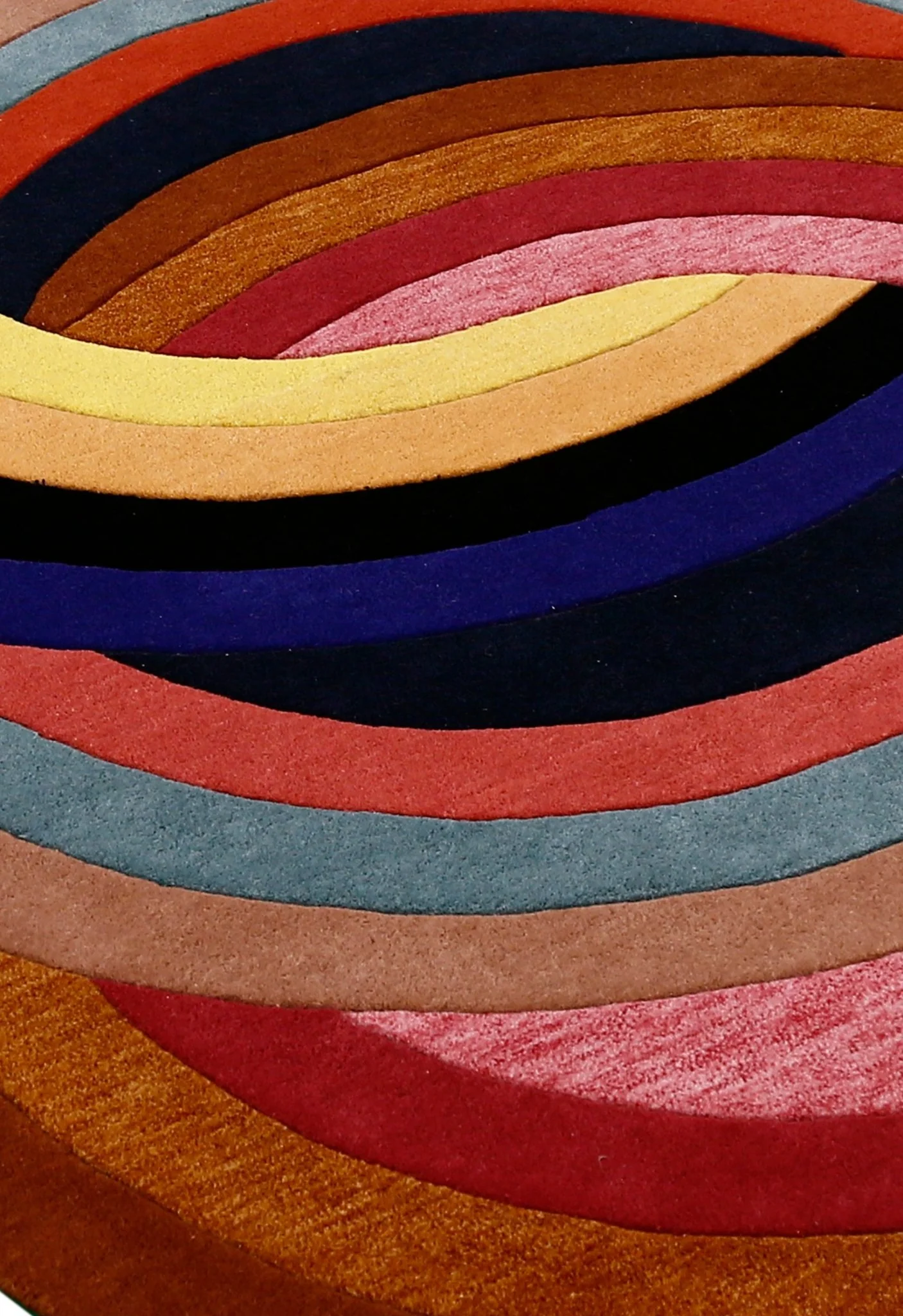 Modern Twin Rings Multicolor Hand Tufted 5x7 Wool Rug - Image 6