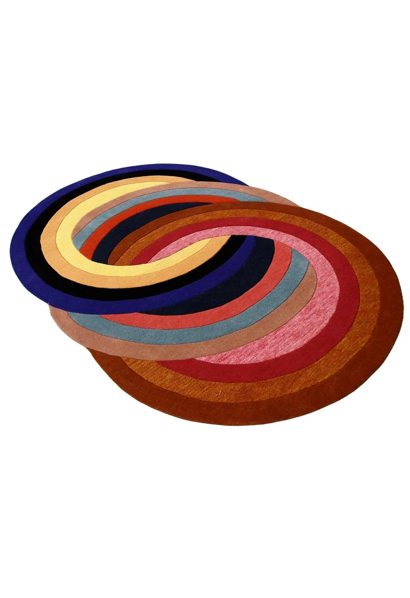 Modern Twin Rings Multicolor Hand Tufted 5x7 Wool Rug - Image 8