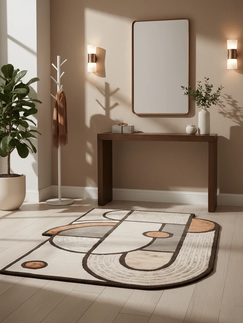 Modern Urban Beige Hand Tufted 5x8 Wool Area Rug - Image 2