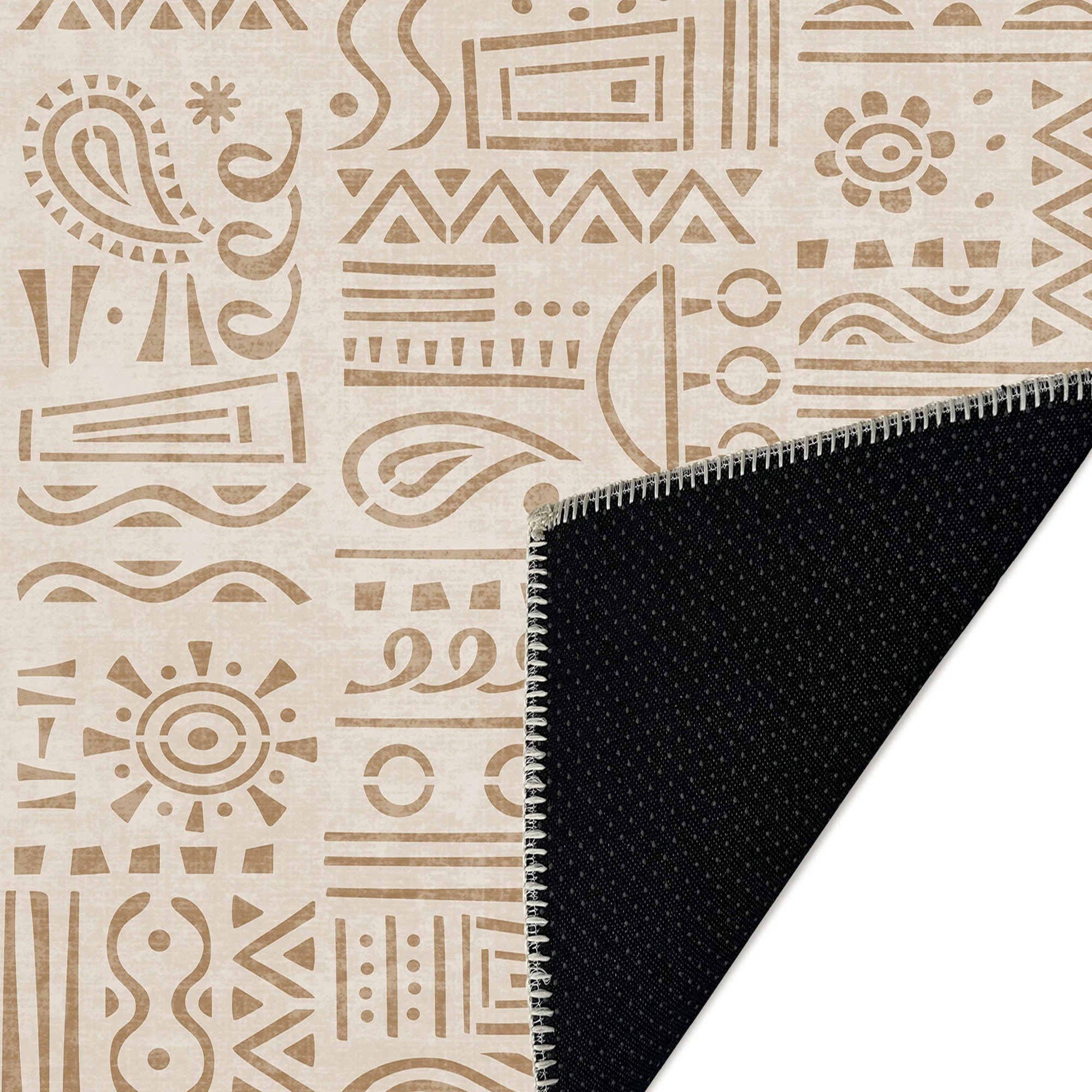 Modern Zen Beige Machine Washable Cotton Area Rug - Image 7