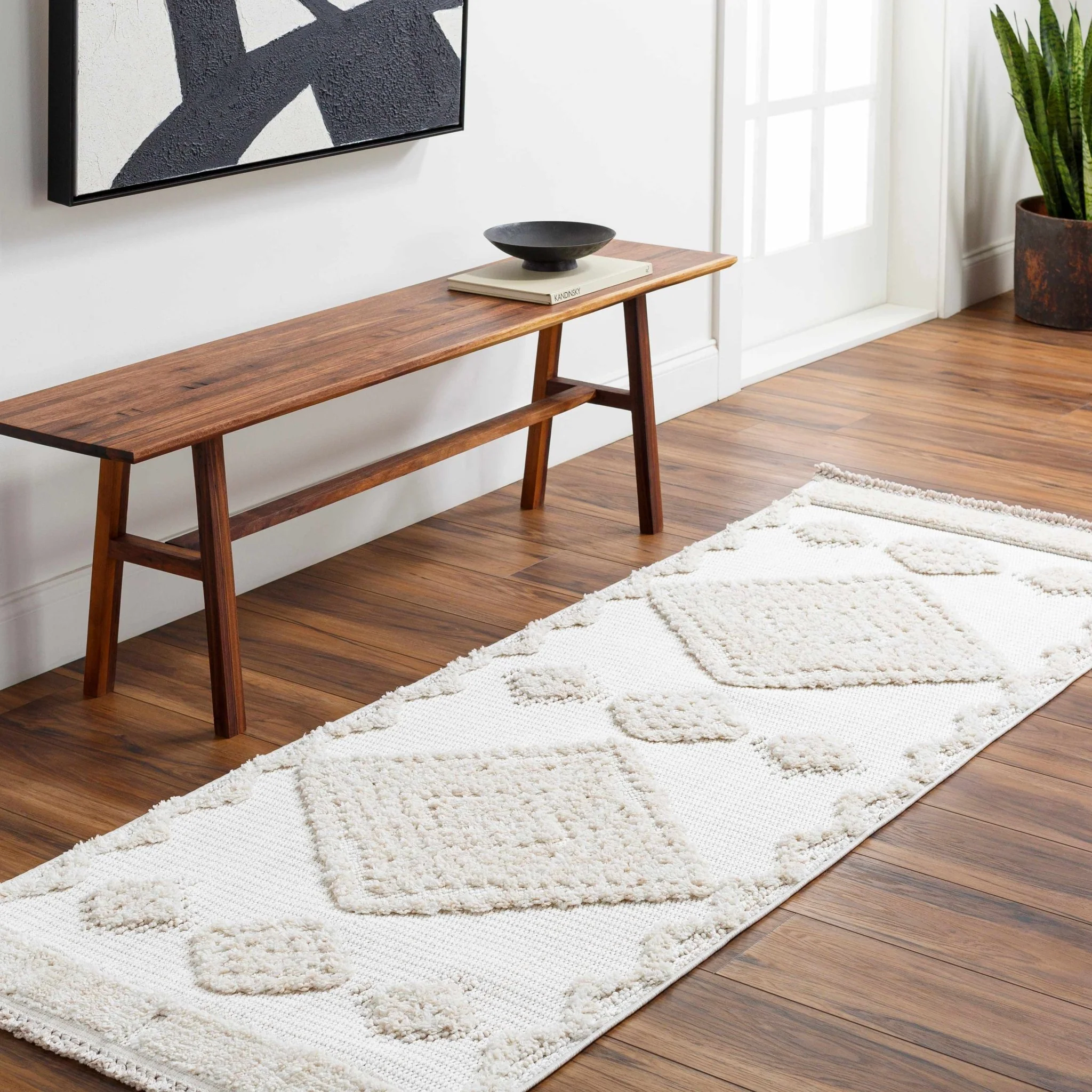 Moroccan Bohemian Chic Style Ivory and Beige High & Low Pile Area Rug - Image 16