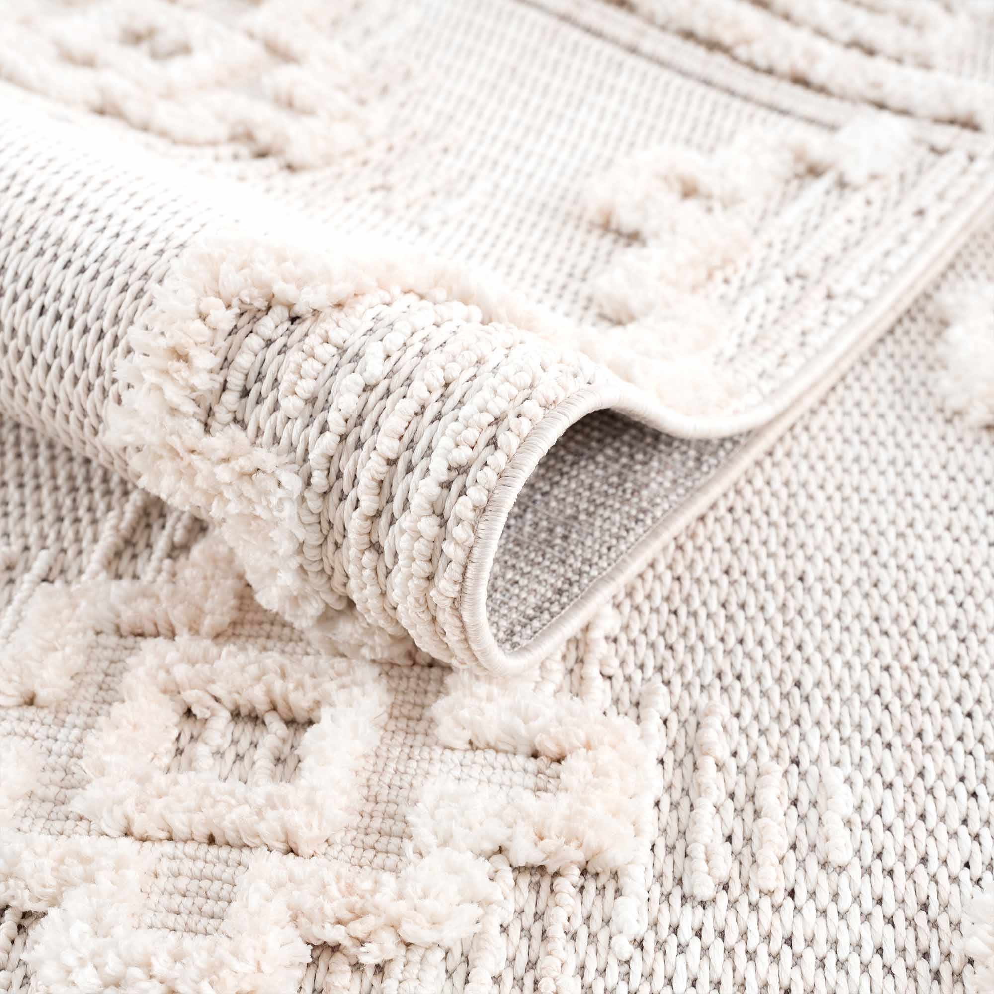Moroccan Bohemian Chic Style Ivory and Beige High & Low Pile Area Rug - Image 19