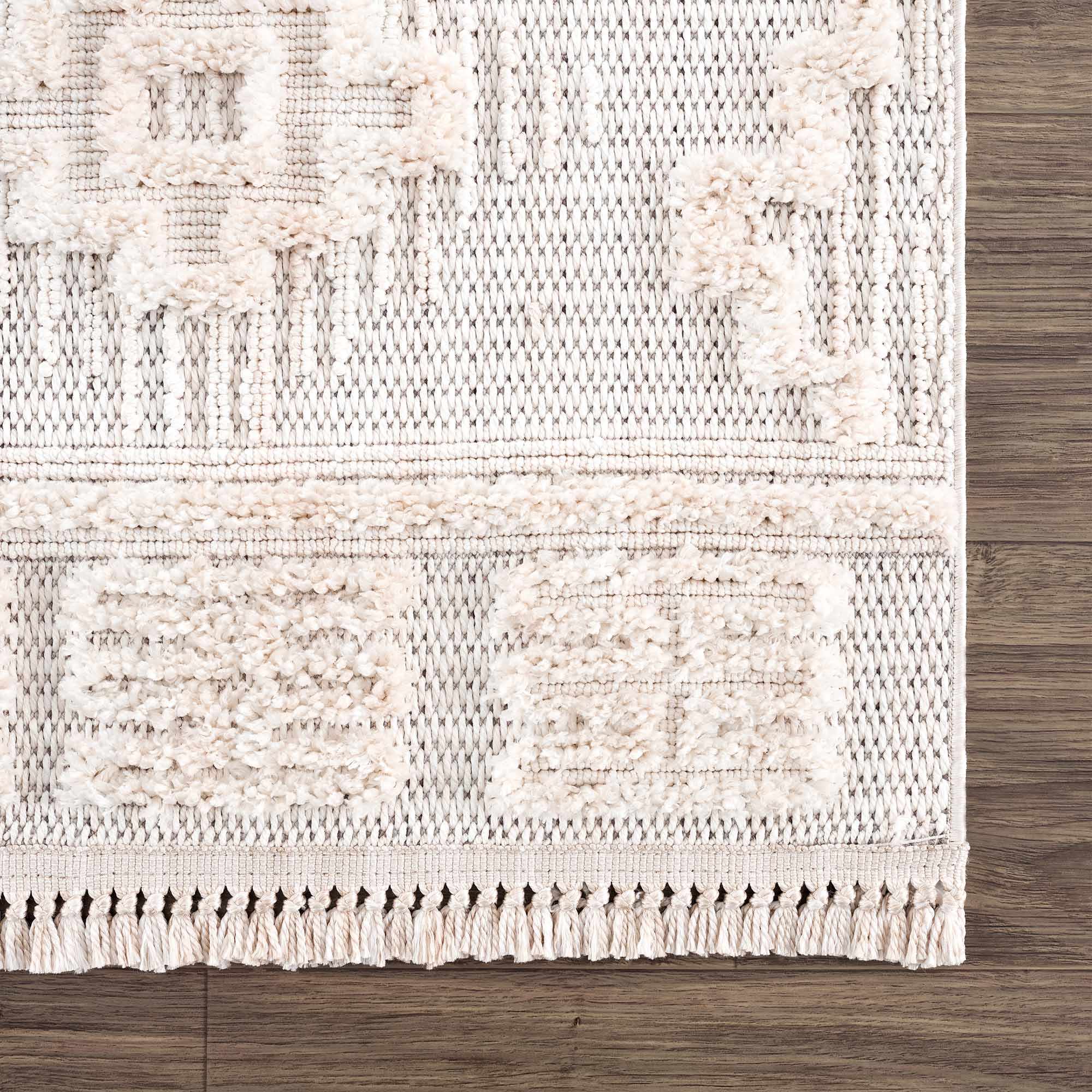 Moroccan Bohemian Chic Style Ivory and Beige High & Low Pile Area Rug - Image 23