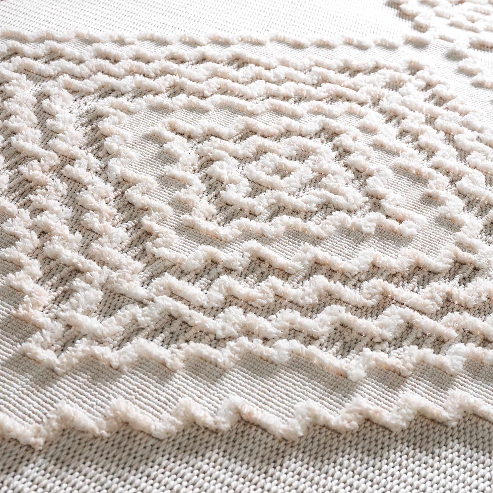 Moroccan Bohemian Chic Style Ivory and Beige High & Low Pile Area Rug - Image 26