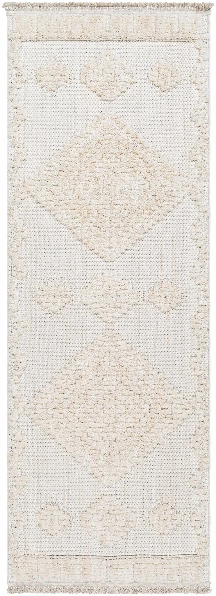 Moroccan Bohemian Chic Style Ivory and Beige High & Low Pile Area Rug - Image 28
