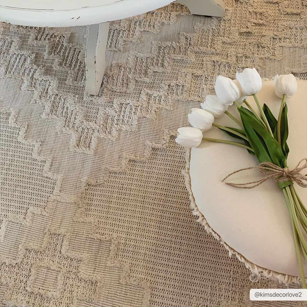 Moroccan Bohemian Chic Style Ivory and Beige High & Low Pile Area Rug - Image 4