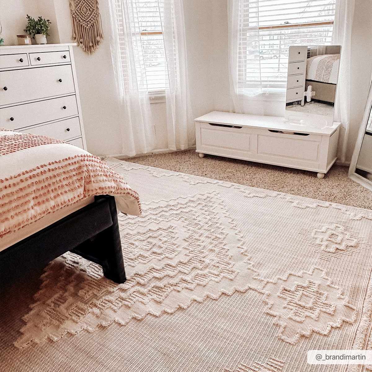 Moroccan Bohemian Chic Style Ivory and Beige High & Low Pile Area Rug - Image 5
