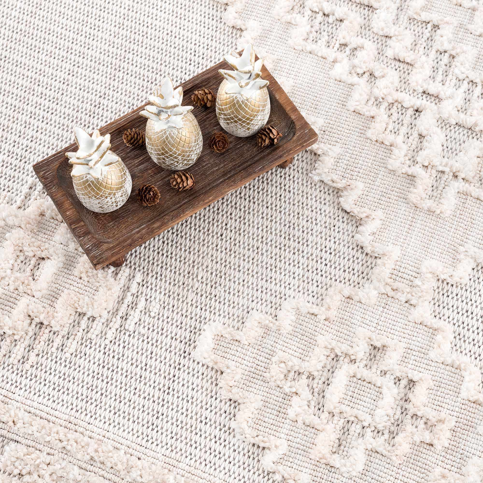Moroccan Bohemian Chic Style Ivory and Beige High & Low Pile Area Rug - Image 9