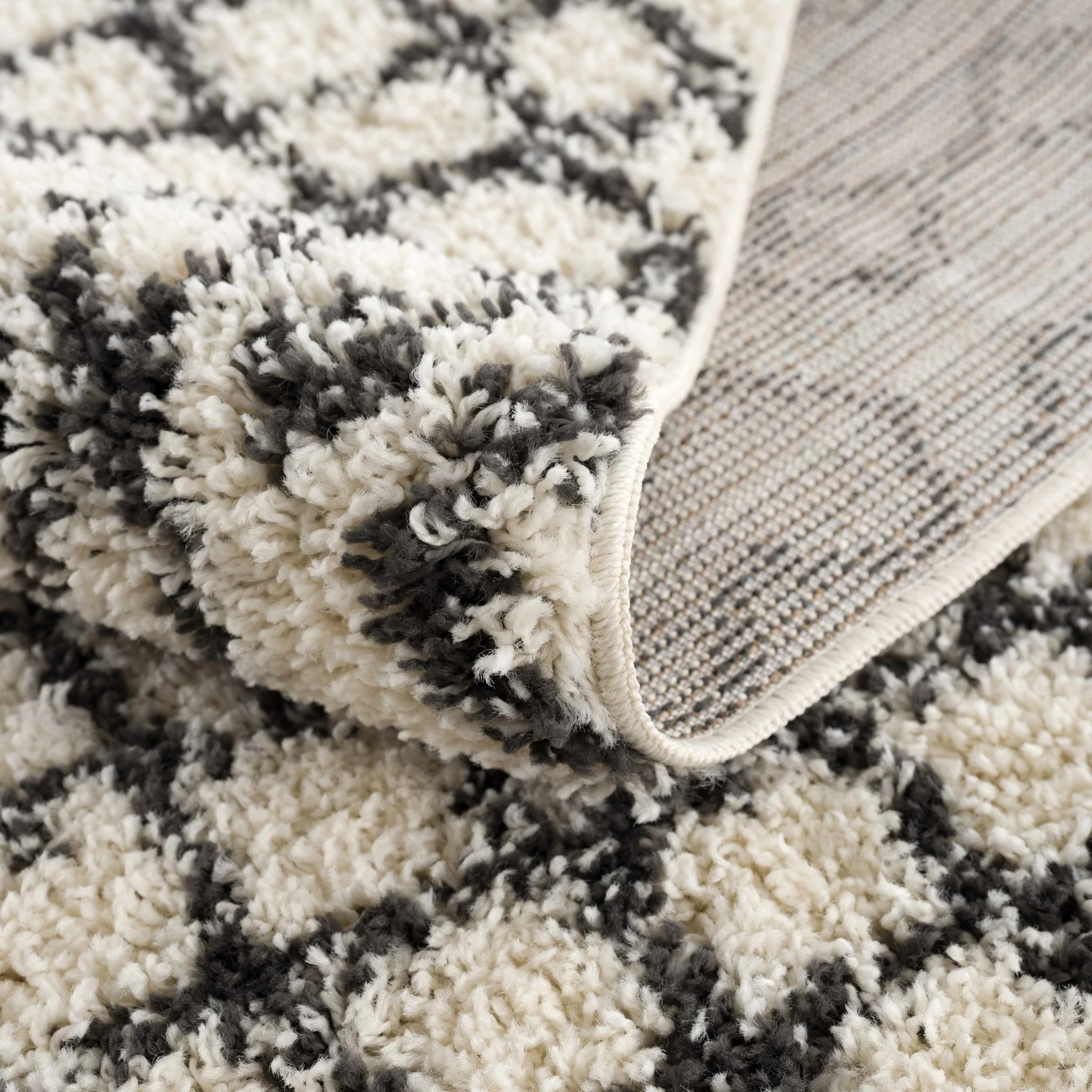 Traditional Moroccan Style Beige and Black Plush Pile Area Rug - Image 10