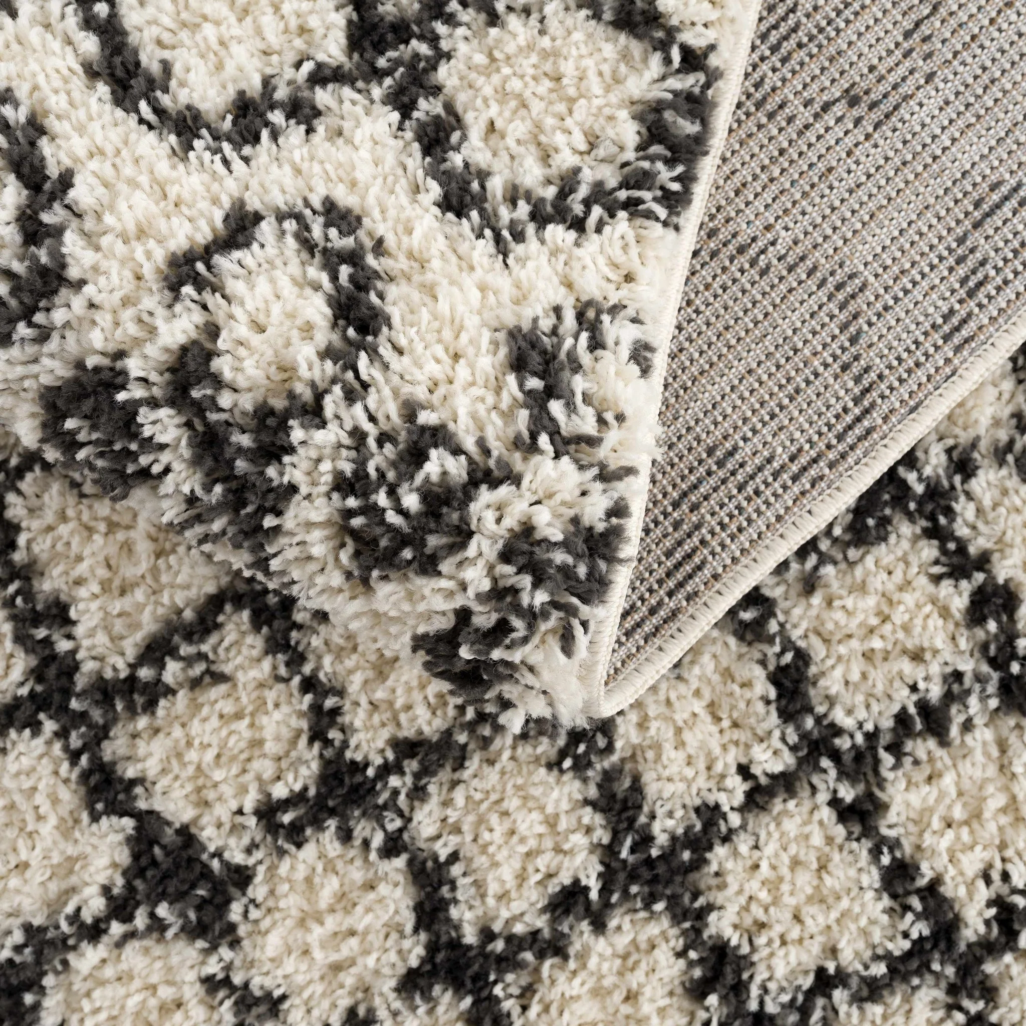 Traditional Moroccan Style Beige and Black Plush Pile Area Rug - Image 11
