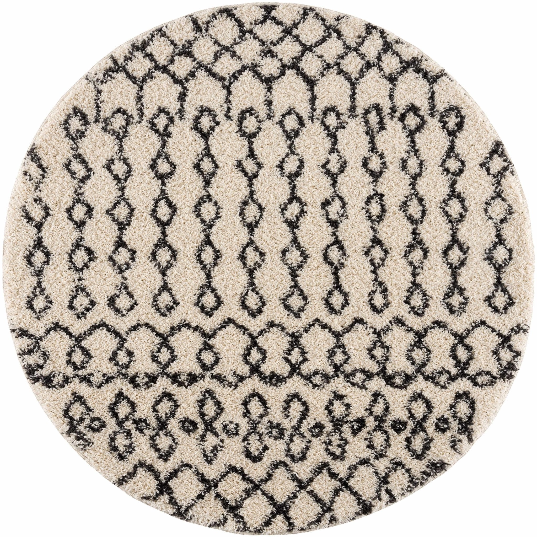Traditional Moroccan Style Beige and Black Plush Pile Area Rug - Image 8