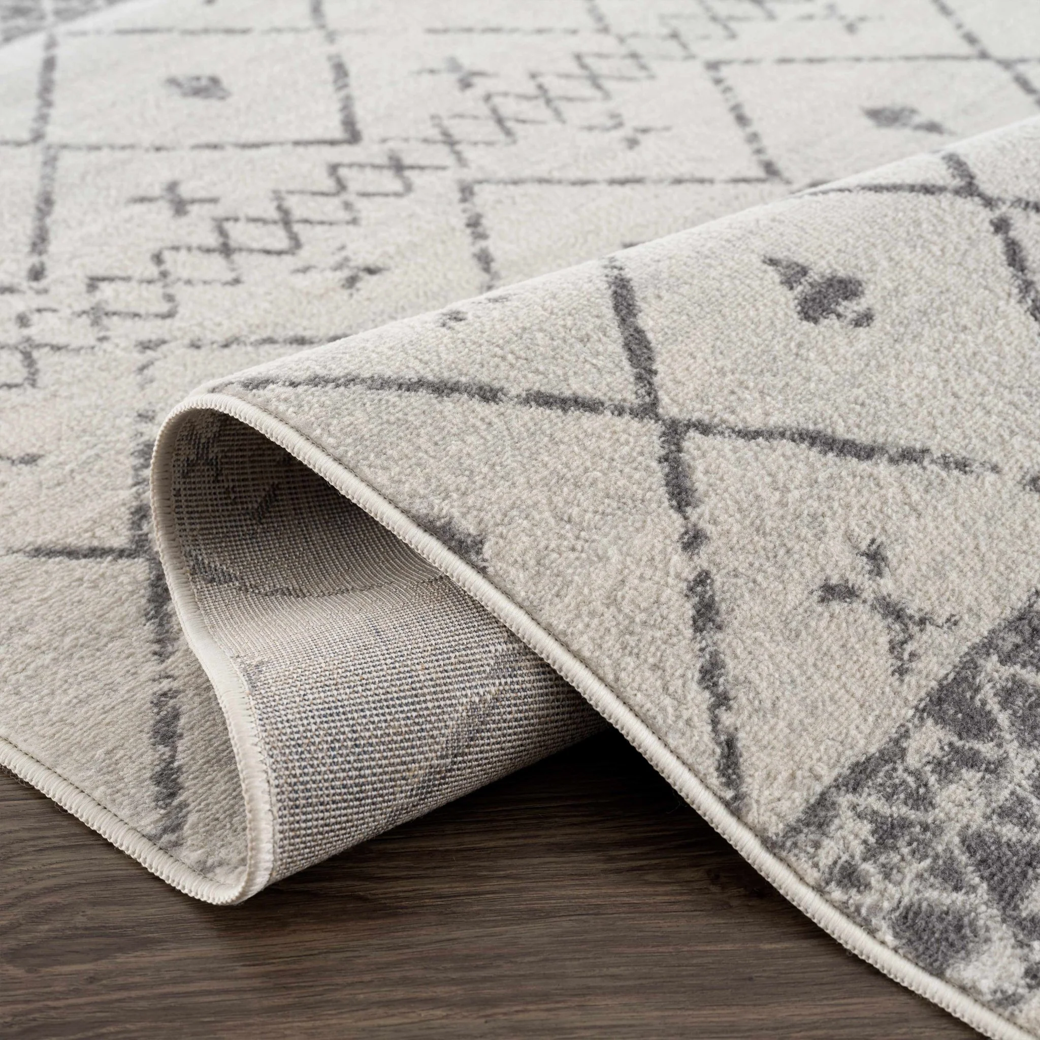 Traditional Moroccan Style Beige, Gray, Ivory Medium Pile Multi Size Area Rug - Image 11