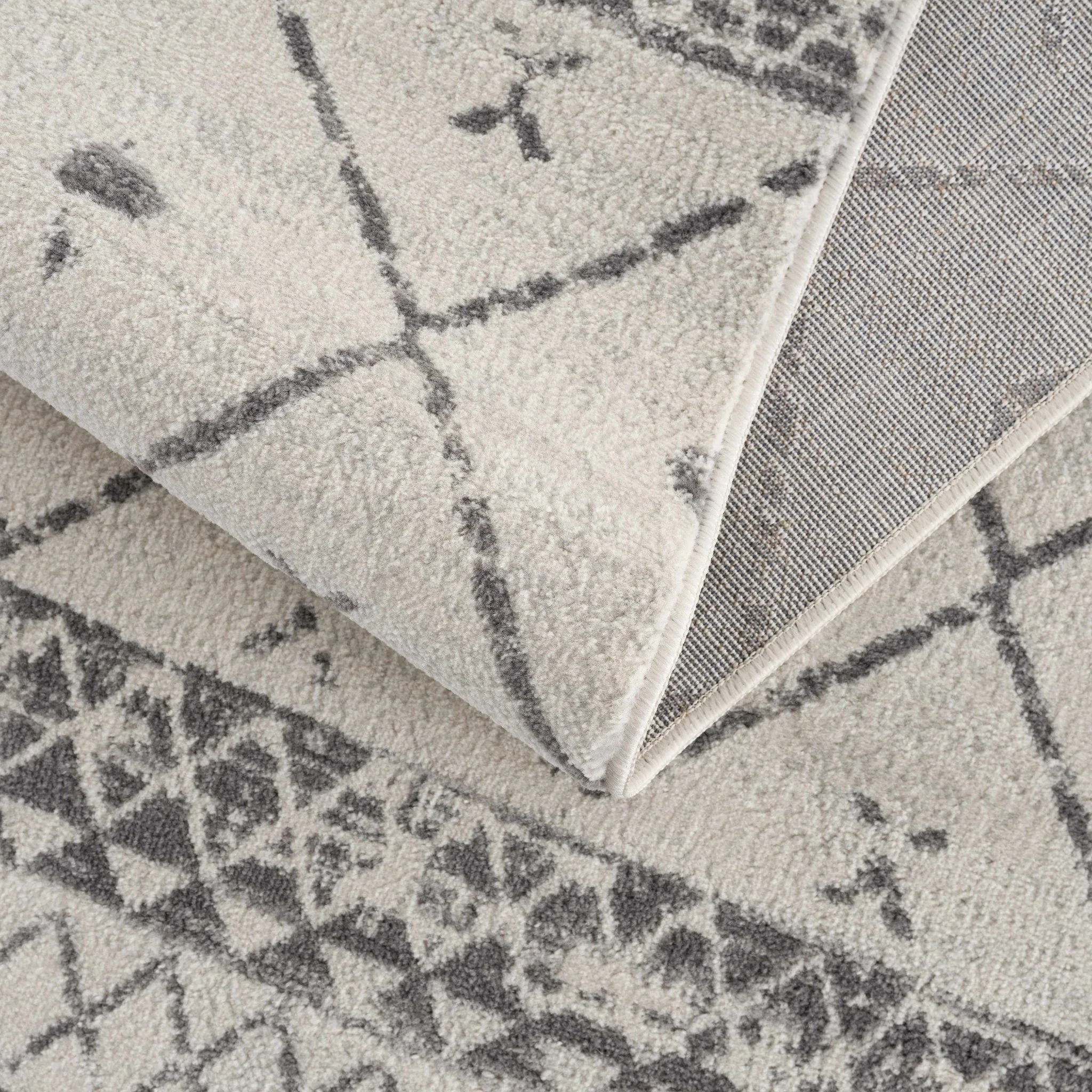 Traditional Moroccan Style Beige, Gray, Ivory Medium Pile Multi Size Area Rug - Image 12