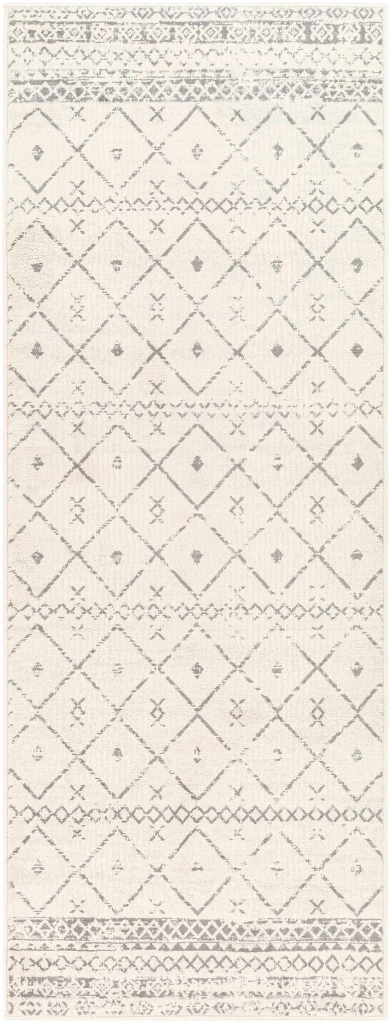 Traditional Moroccan Style Beige, Gray, Ivory Medium Pile Multi Size Area Rug - Image 5