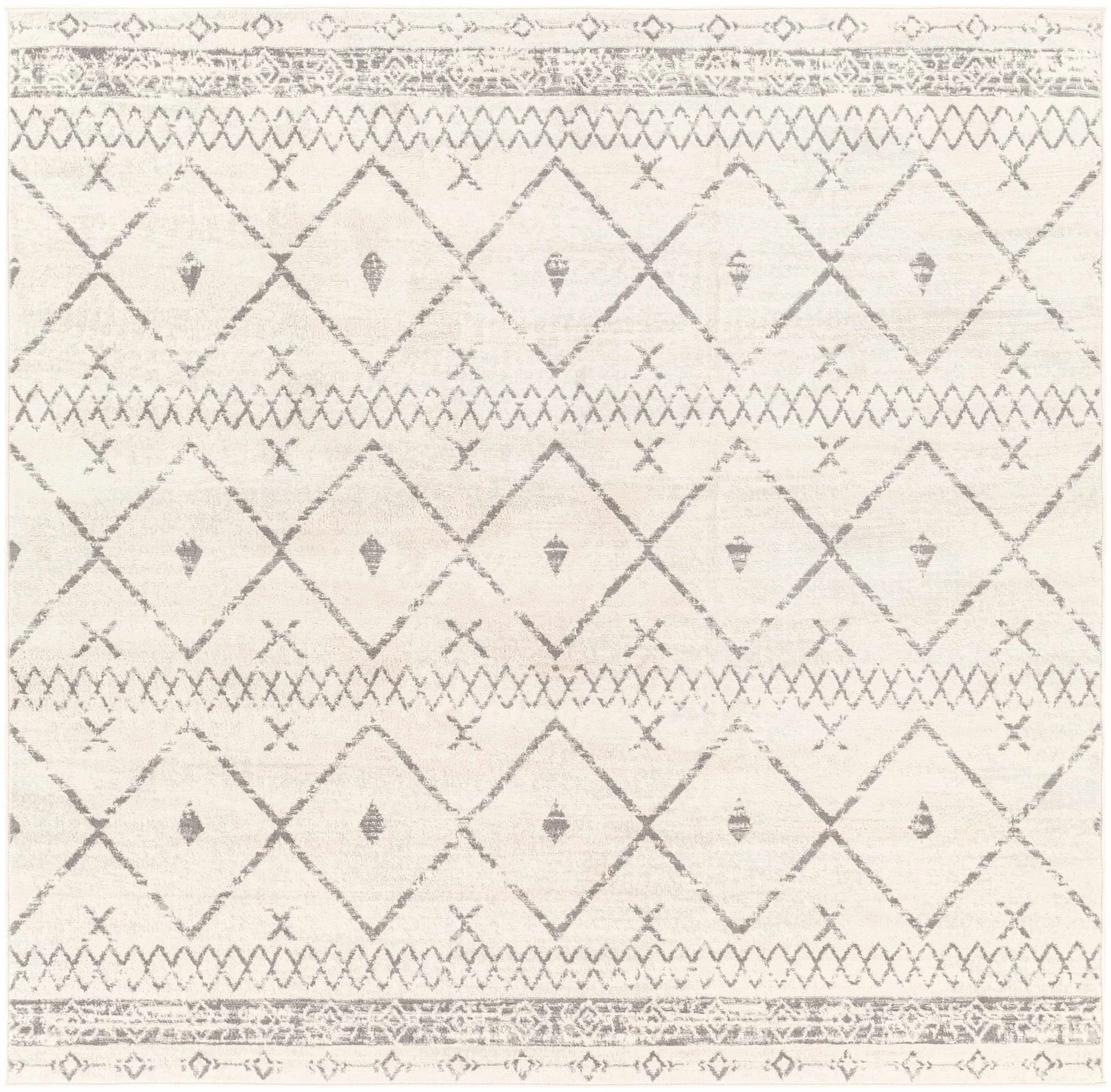 Traditional Moroccan Style Beige, Gray, Ivory Medium Pile Multi Size Area Rug - Image 7