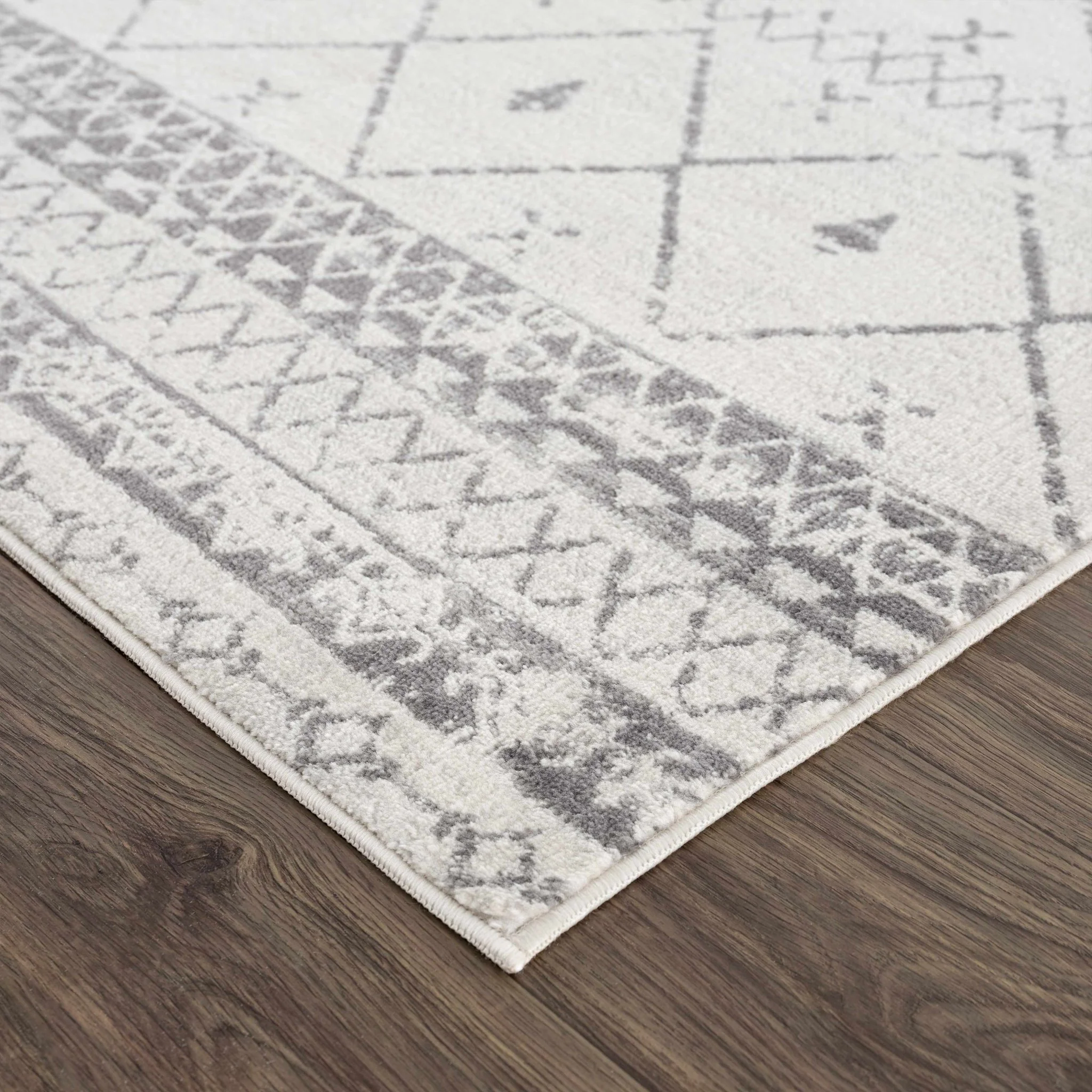Traditional Moroccan Style Beige, Gray, Ivory Medium Pile Multi Size Area Rug - Image 8