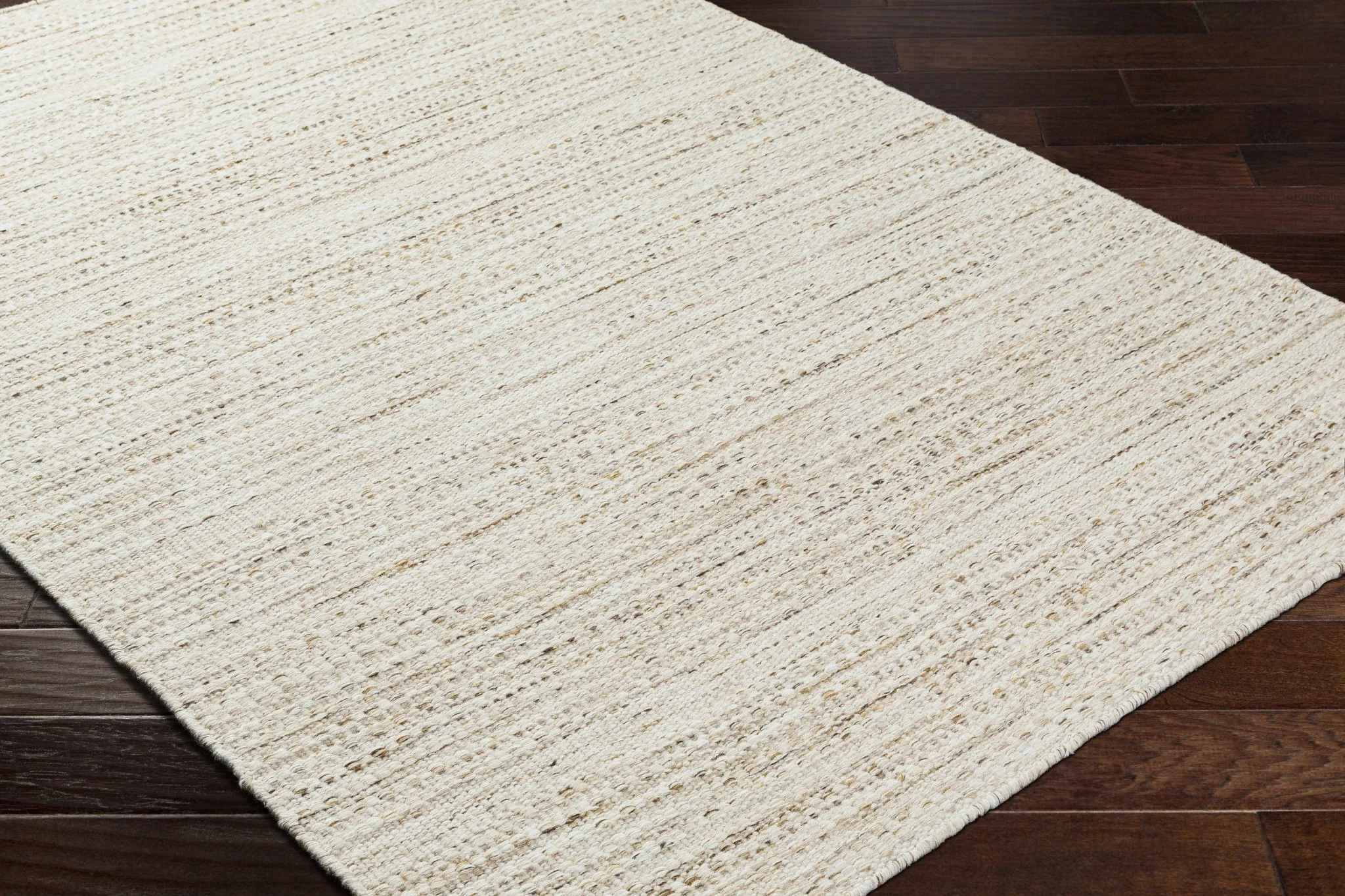 Moshe Beige And Brown Hand Woven Wool Area Rug - Image 2