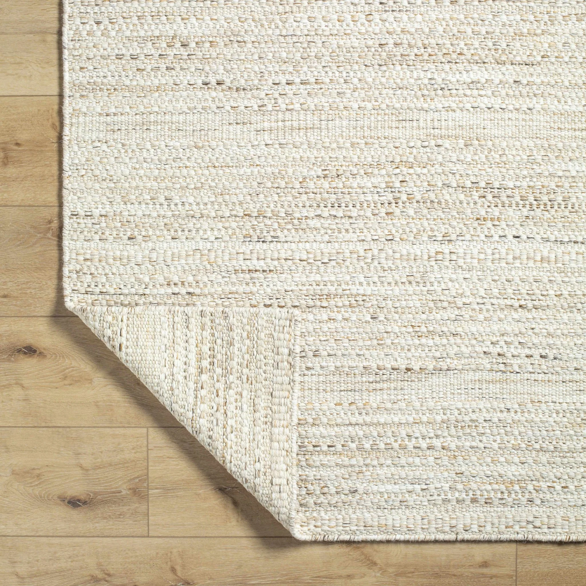 Moshe Beige And Brown Hand Woven Wool Area Rug - Image 3