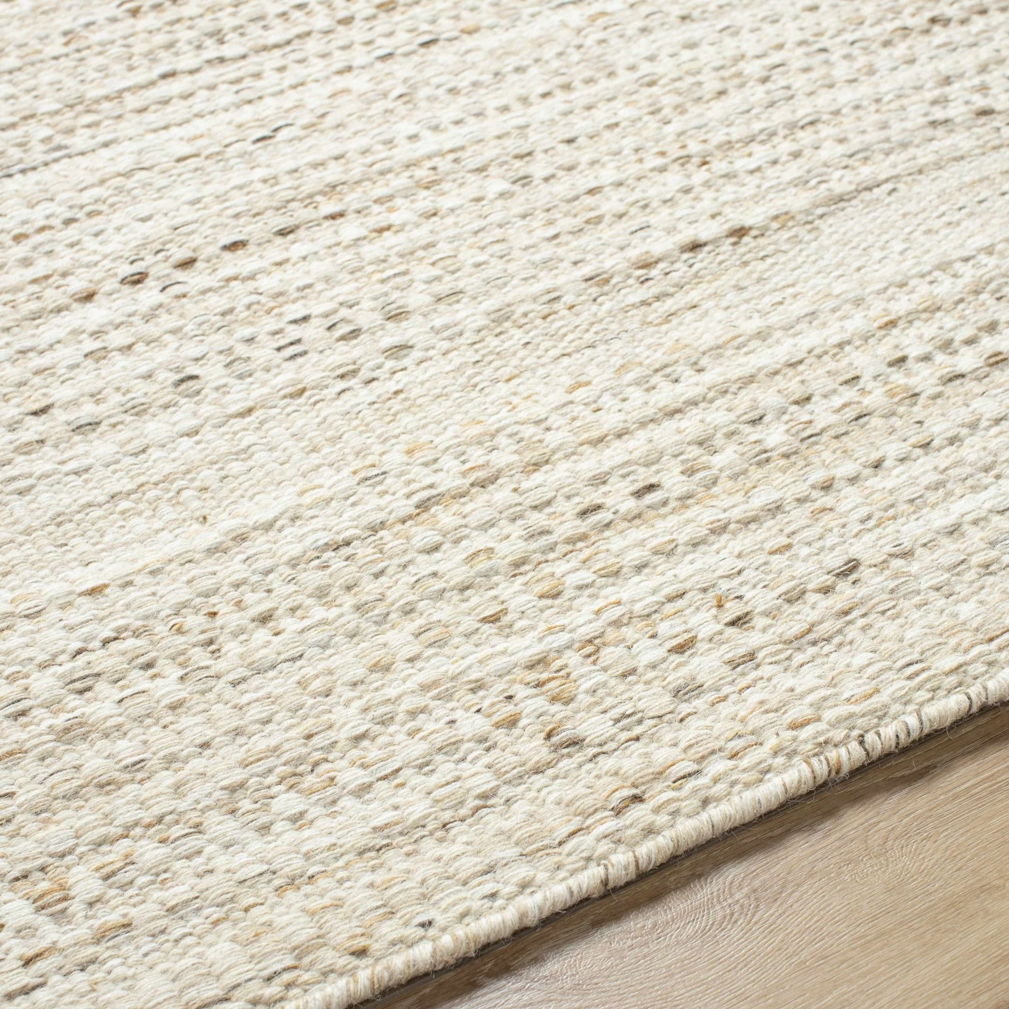 Moshe Beige And Brown Hand Woven Wool Area Rug - Image 4