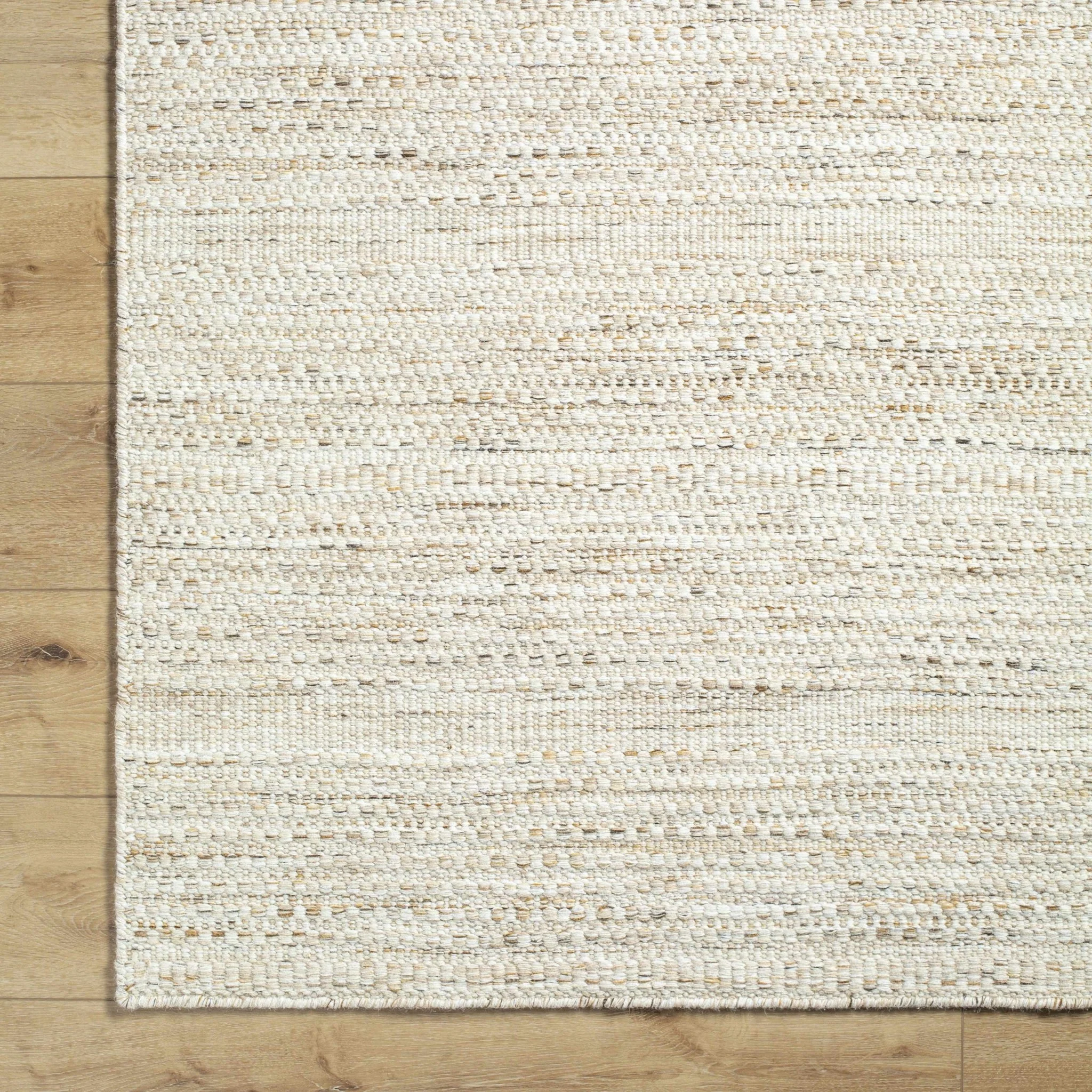 Moshe Beige And Brown Hand Woven Wool Area Rug - Image 5