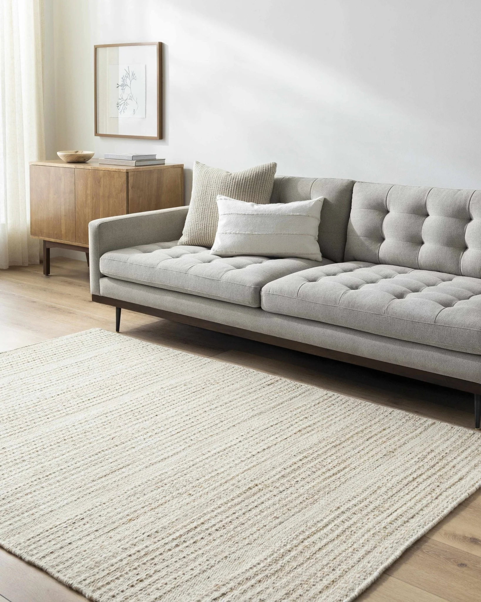 Moshe Beige And Brown Hand Woven Wool Area Rug - Image 6