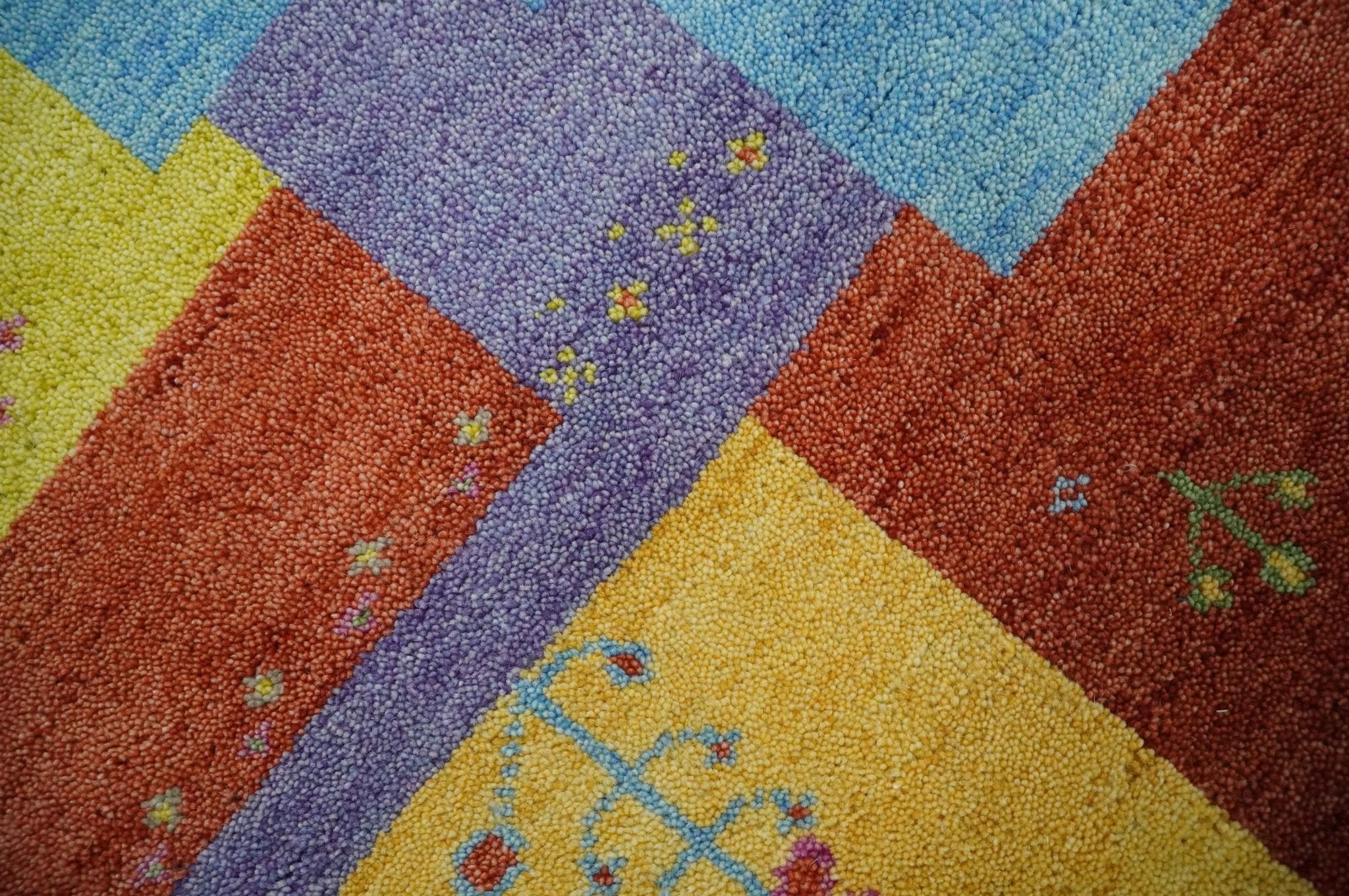 Hand knotted Traditional Multi color 8x10 Antique Tribal Style Gabbeh Design Wool Area Rug - Image 4