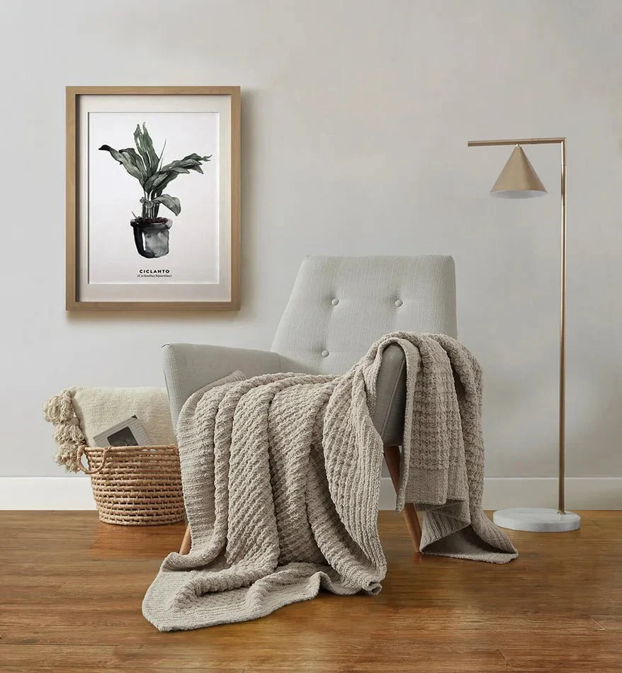 Multi Color Solid Knitted Waffle Lightweight Throw - Image 13