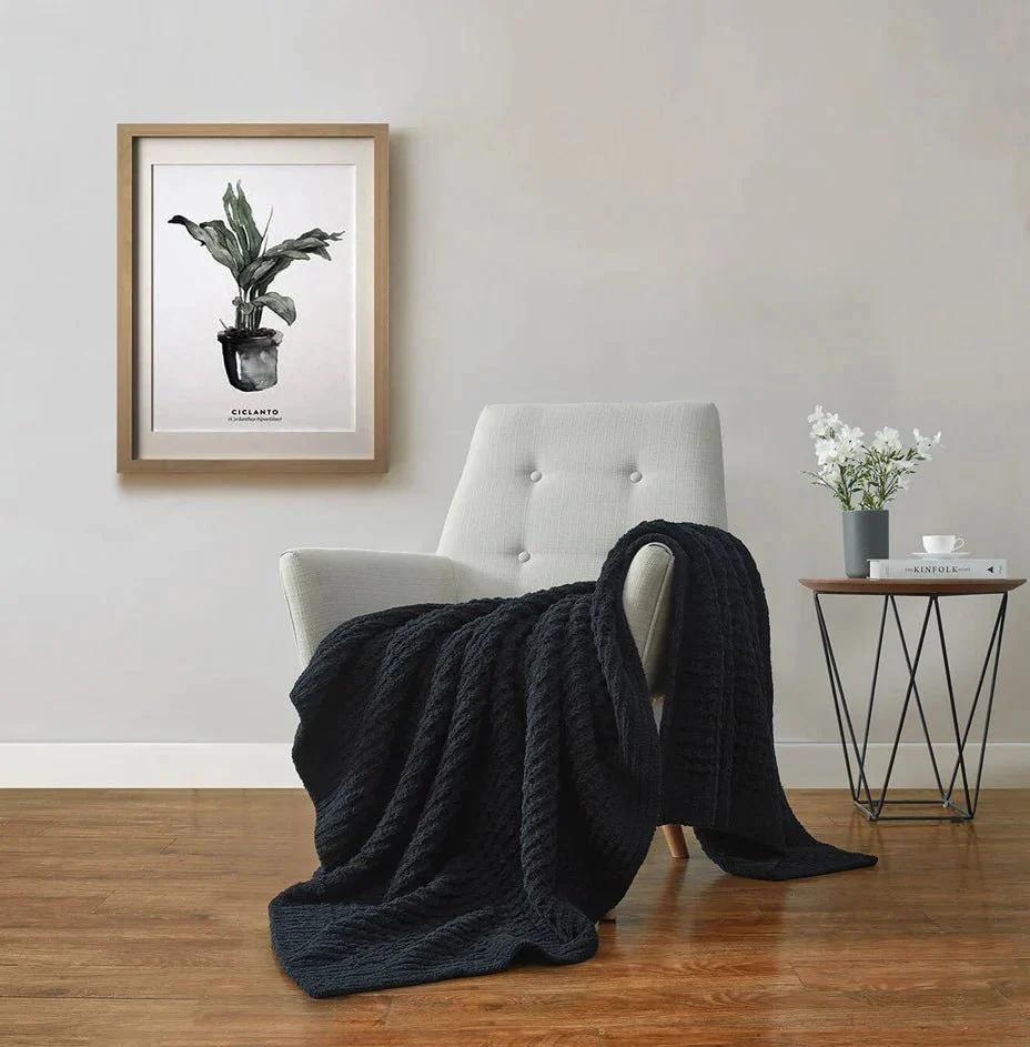 Multi Color Solid Knitted Waffle Lightweight Throw - Image 16