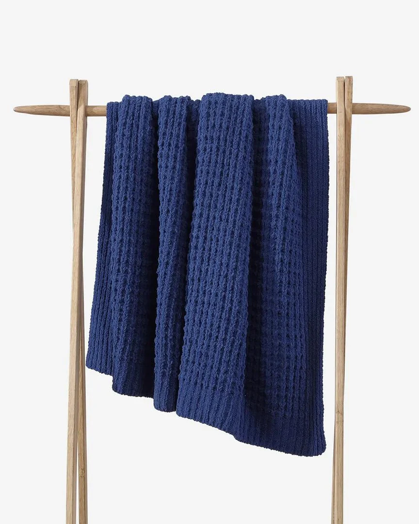Multi Color Solid Knitted Waffle Lightweight Throw - Image 17