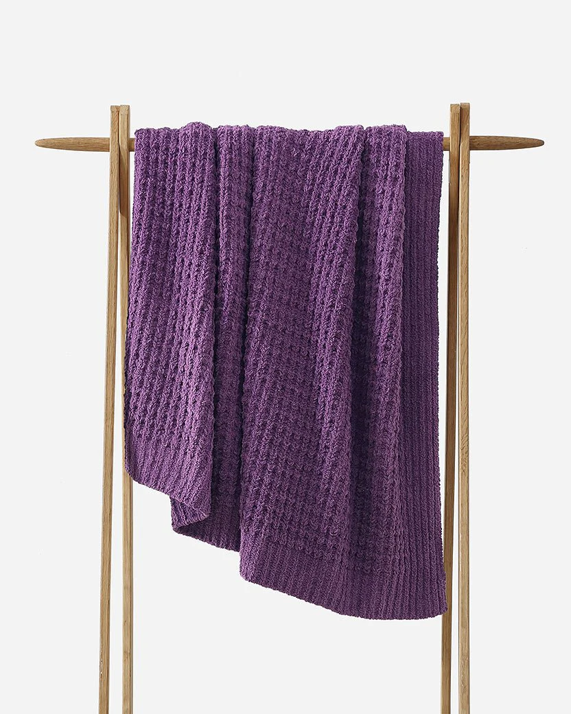Multi Color Solid Knitted Waffle Lightweight Throw - Image 20