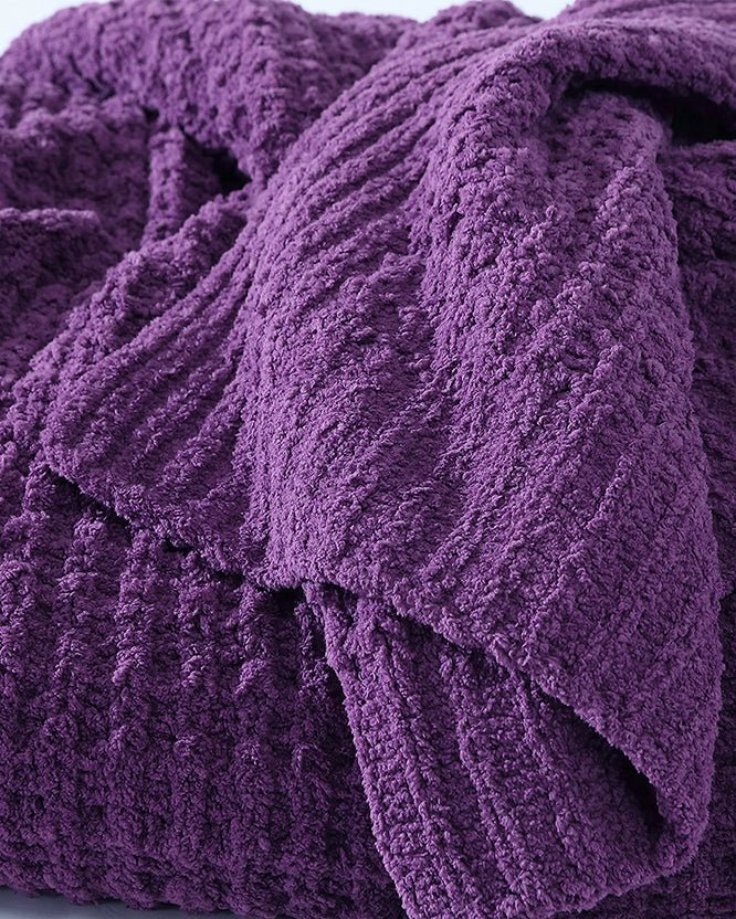 Multi Color Solid Knitted Waffle Lightweight Throw - Image 21