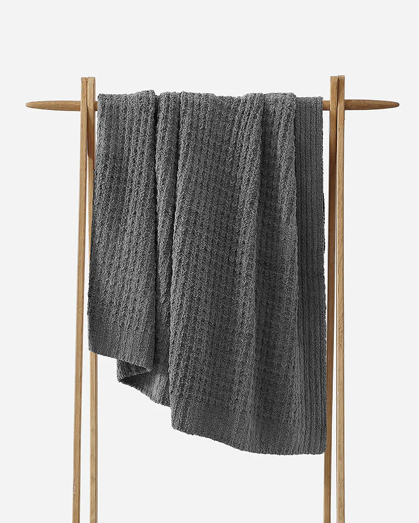 Multi Color Solid Knitted Waffle Lightweight Throw - Image 26