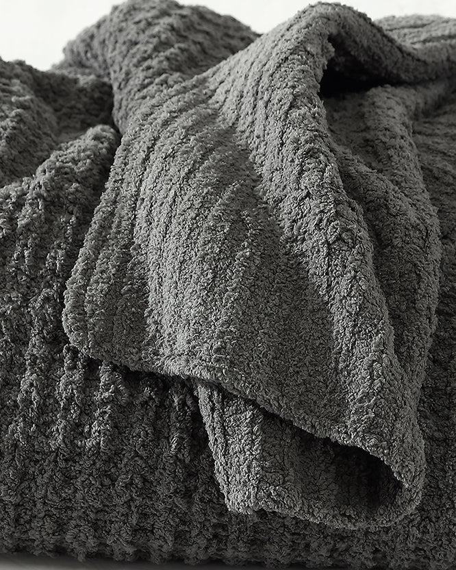 Multi Color Solid Knitted Waffle Lightweight Throw - Image 27