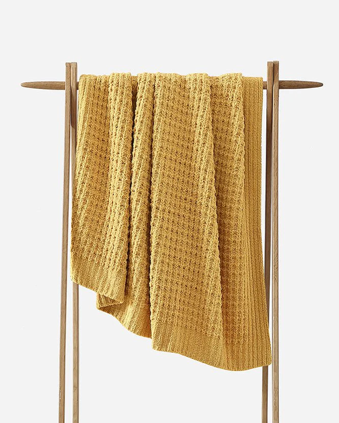 Multi Color Solid Knitted Waffle Lightweight Throw - Image 29