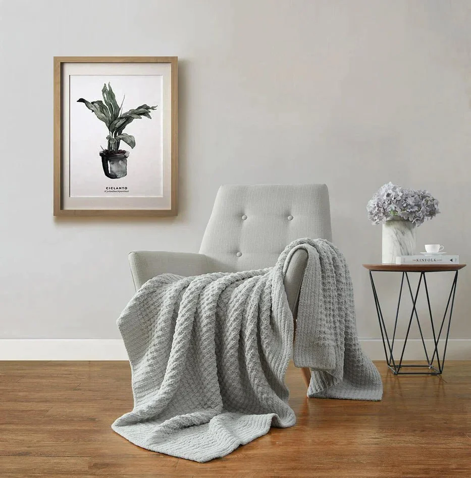 Multi Color Solid Knitted Waffle Lightweight Throw - Image 3