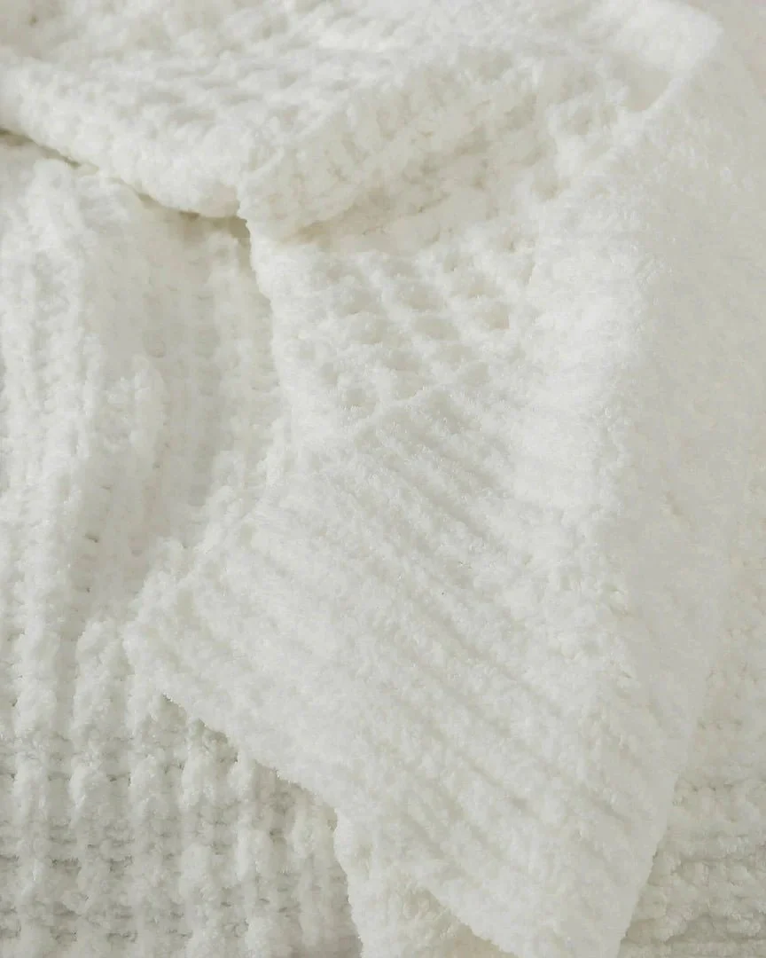 Multi Color Solid Knitted Waffle Lightweight Throw - Image 6