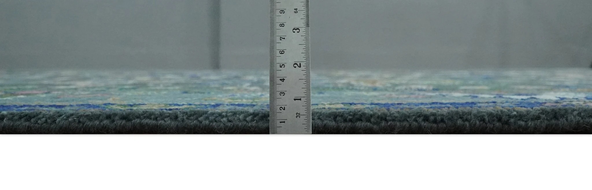 Ready to Ship Hand Knotted Green Moss and Blue Traditional Turkish Design Wool Rug - Image 7