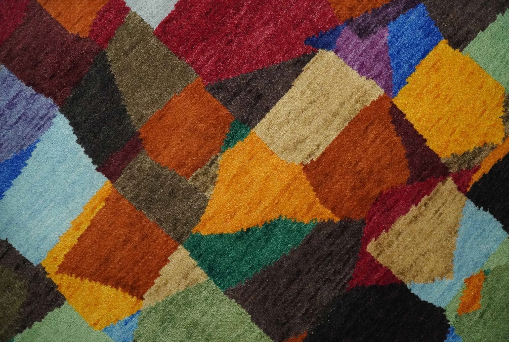 5x7 Multicolor Shapes Modern Artistic Wool Hand Woven Southwestern Rug | KNT35 - Image 10
