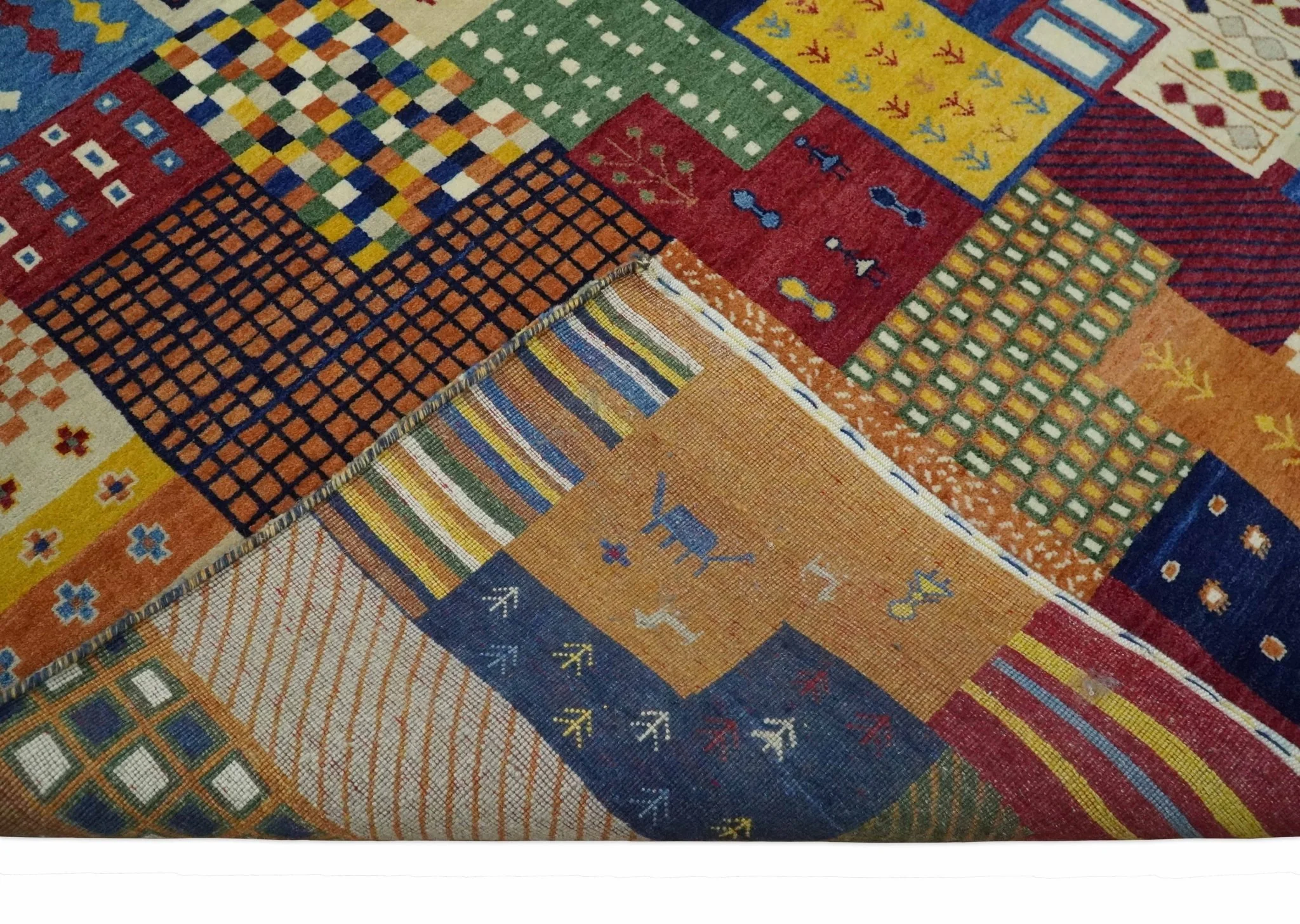 5x7 Multicolor Shapes Modern Wool Hand Woven Southwestern Lori Gabbeh Rug| KNT47 - Image 6