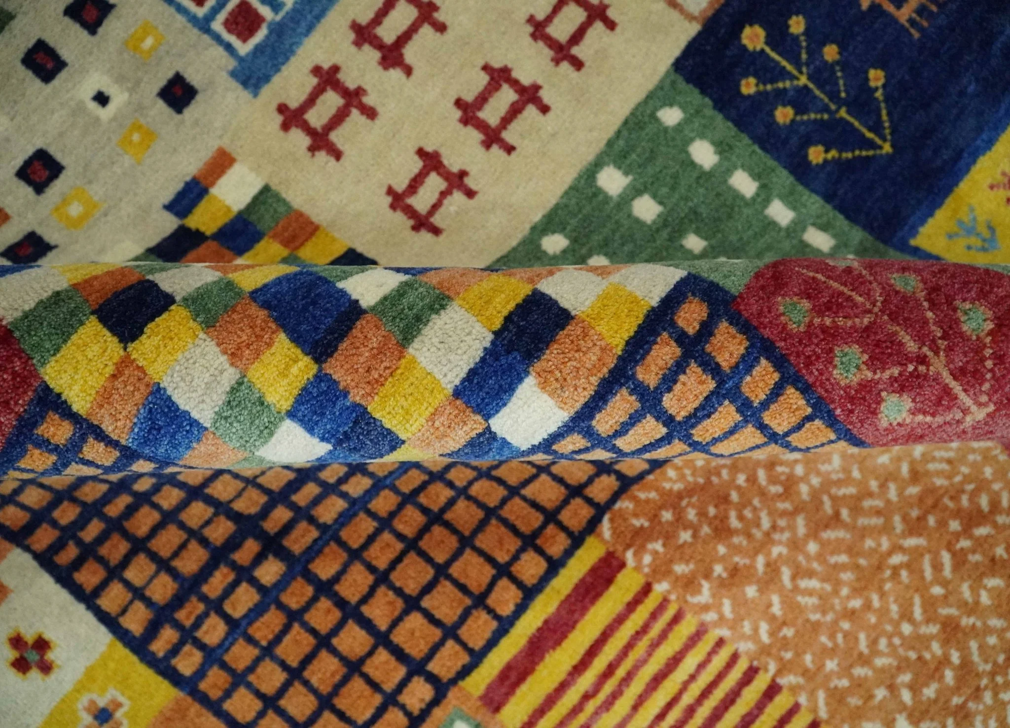 5x7 Multicolor Shapes Modern Wool Hand Woven Southwestern Lori Gabbeh Rug| KNT47 - Image 8