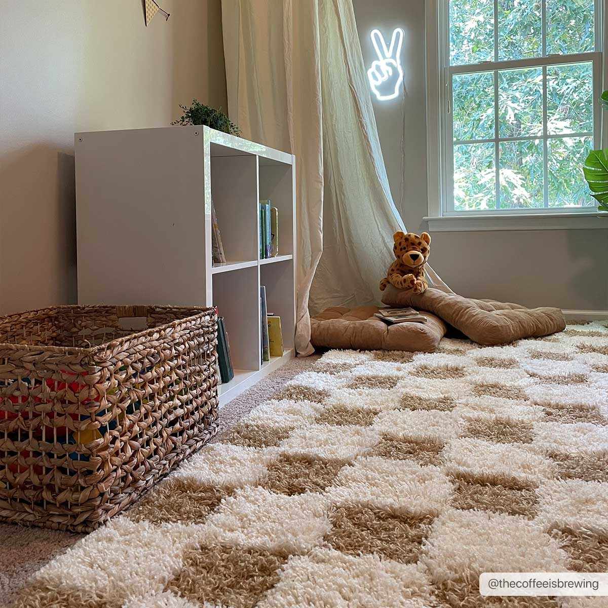 Modern Geometrical Mustard and Ivory Checkered Board Plush Pile Moroccan Style Area Rug - Image 26