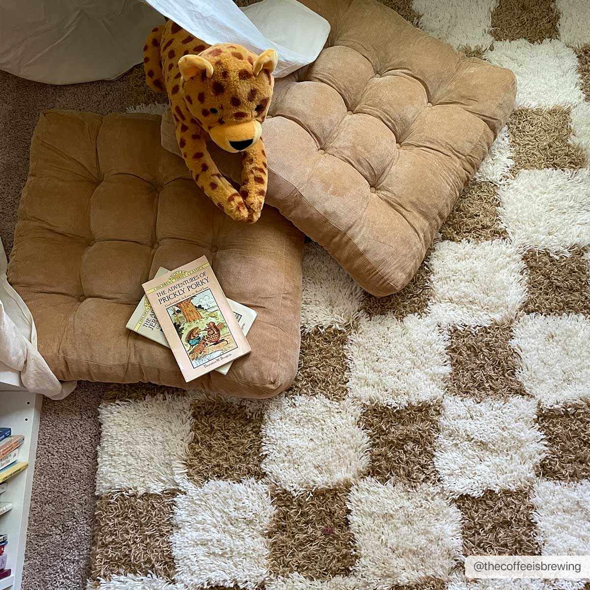 Modern Geometrical Mustard and Ivory Checkered Board Plush Pile Moroccan Style Area Rug - Image 27